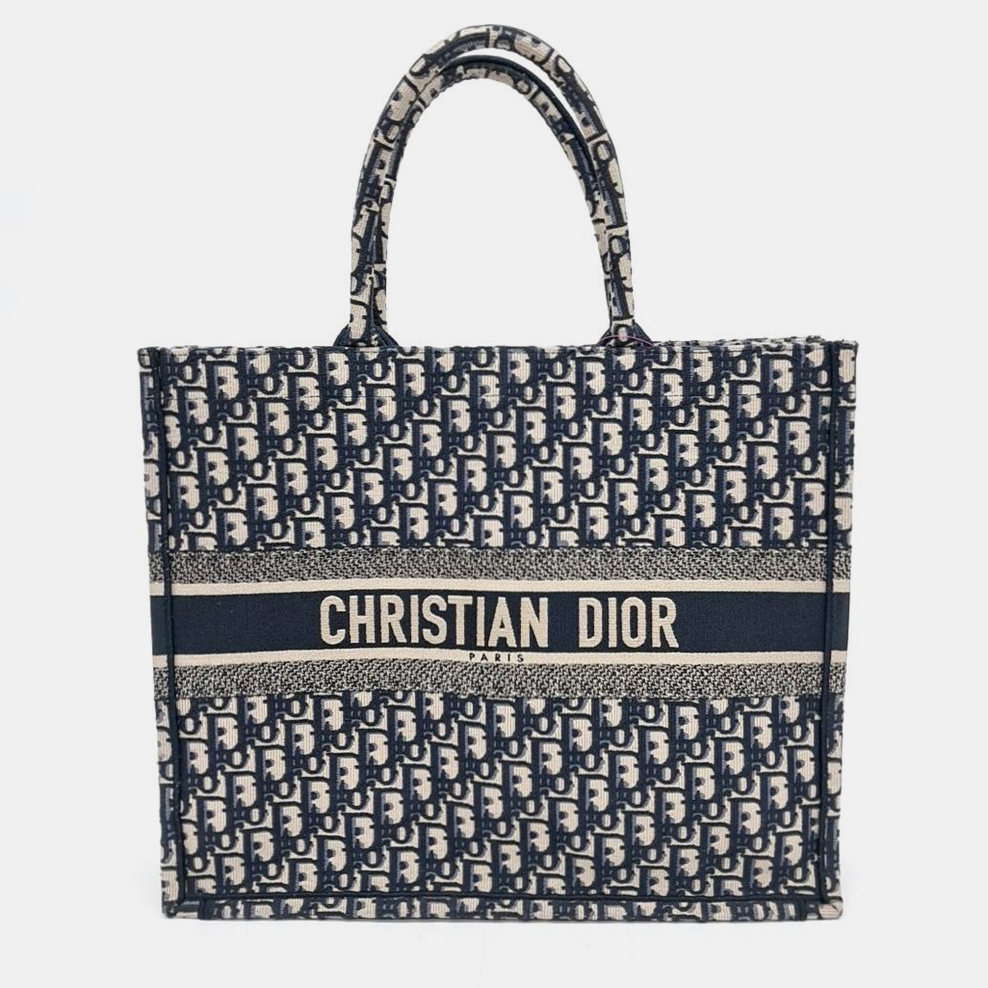 

Christian Dior Oblique Book Tote Bag 42, Navy blue
