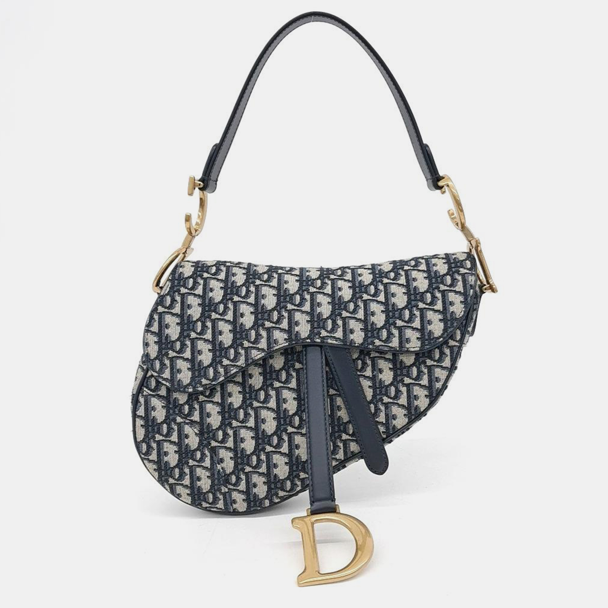 

Christian Dior Oblique Saddle Strap Bag, Navy blue