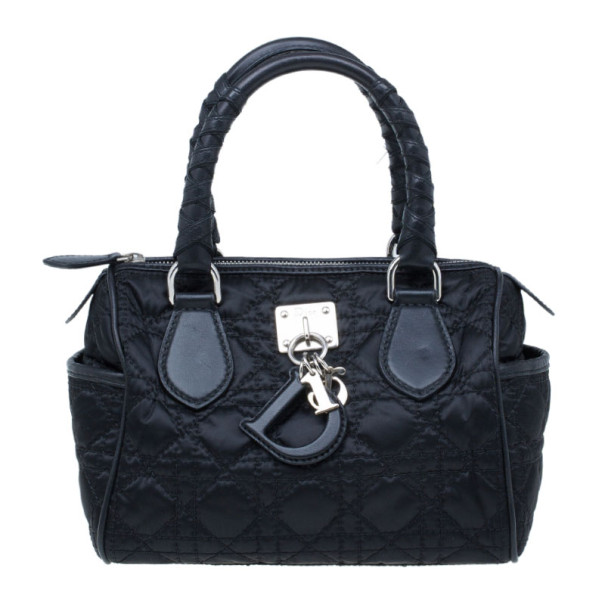 مملوكة مسبقًا Dior Black Cannage Nylon Satchel