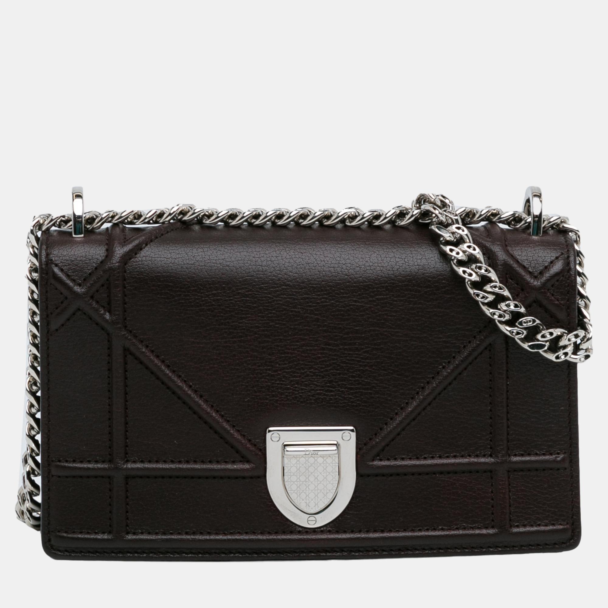 Pre-owned Dior Ama Chain Bag In Brown