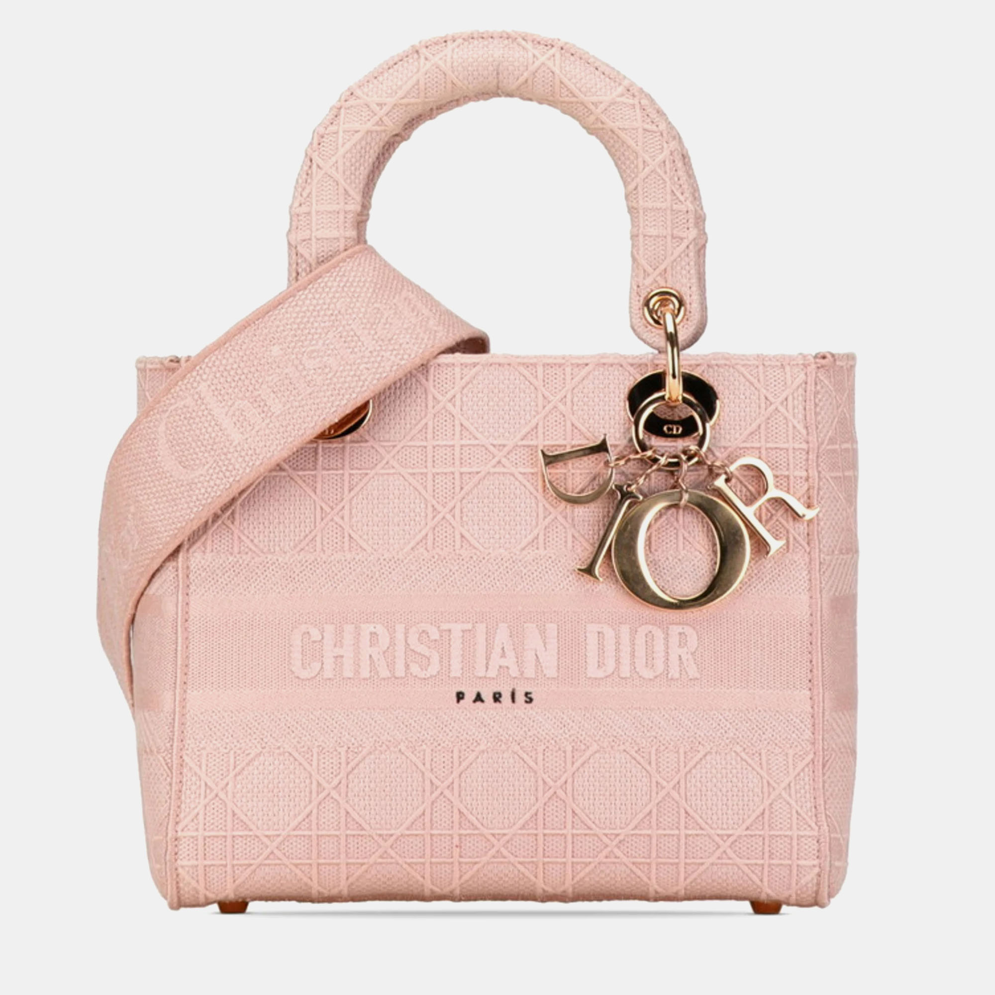 

Dior Pink Canvas Medium Lady D-Lite Tote Bag