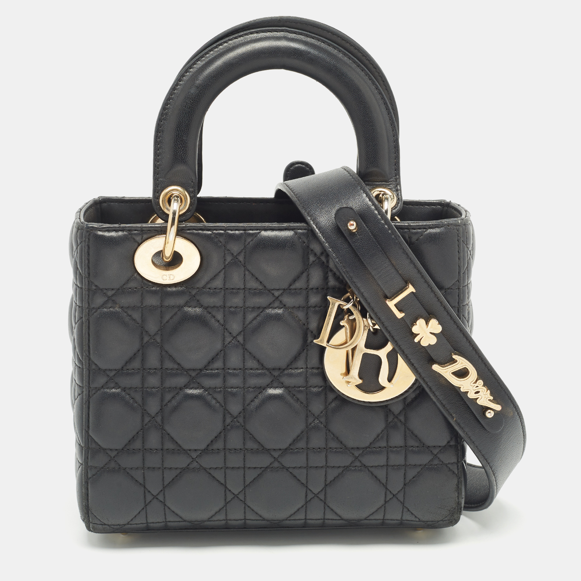 

Dior Black Cannage Leather Small Lady Dior My ABCDior Bag