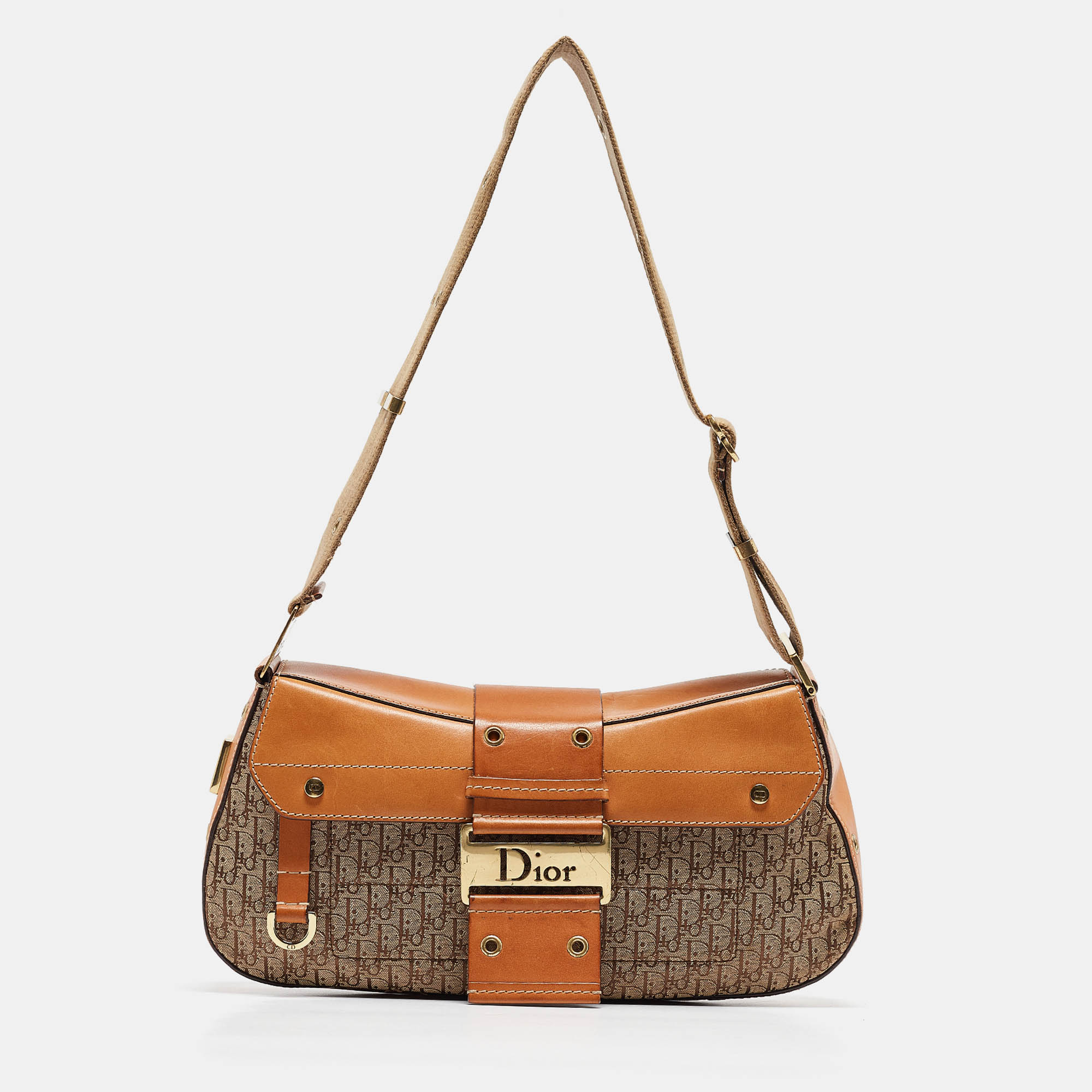 

Dior Beige/Tan Diorissimo Canvas and Leather Street Chic Shoulder Bag