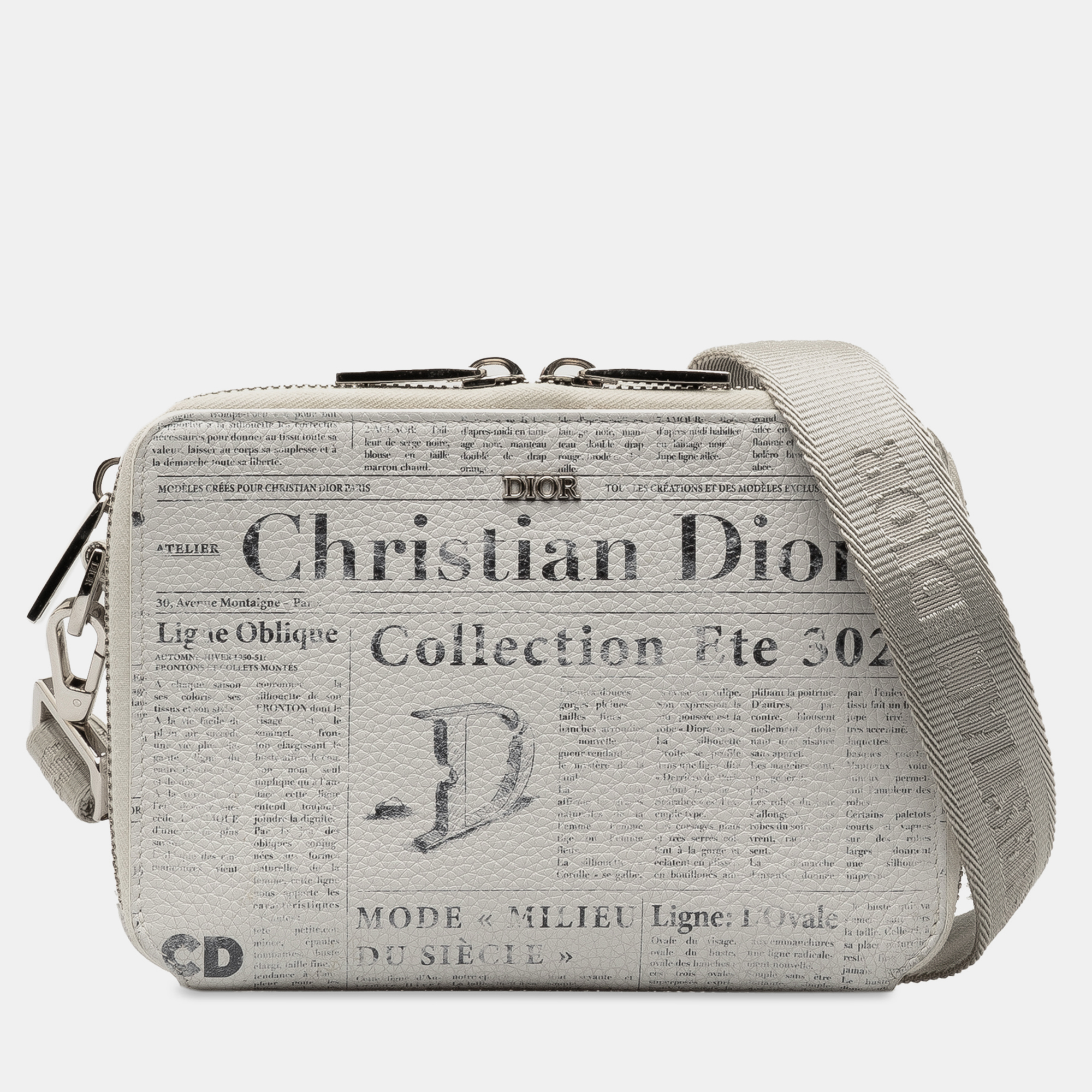 

Dior x Daniel Arsham Newspaper Print Crossbody, Grey