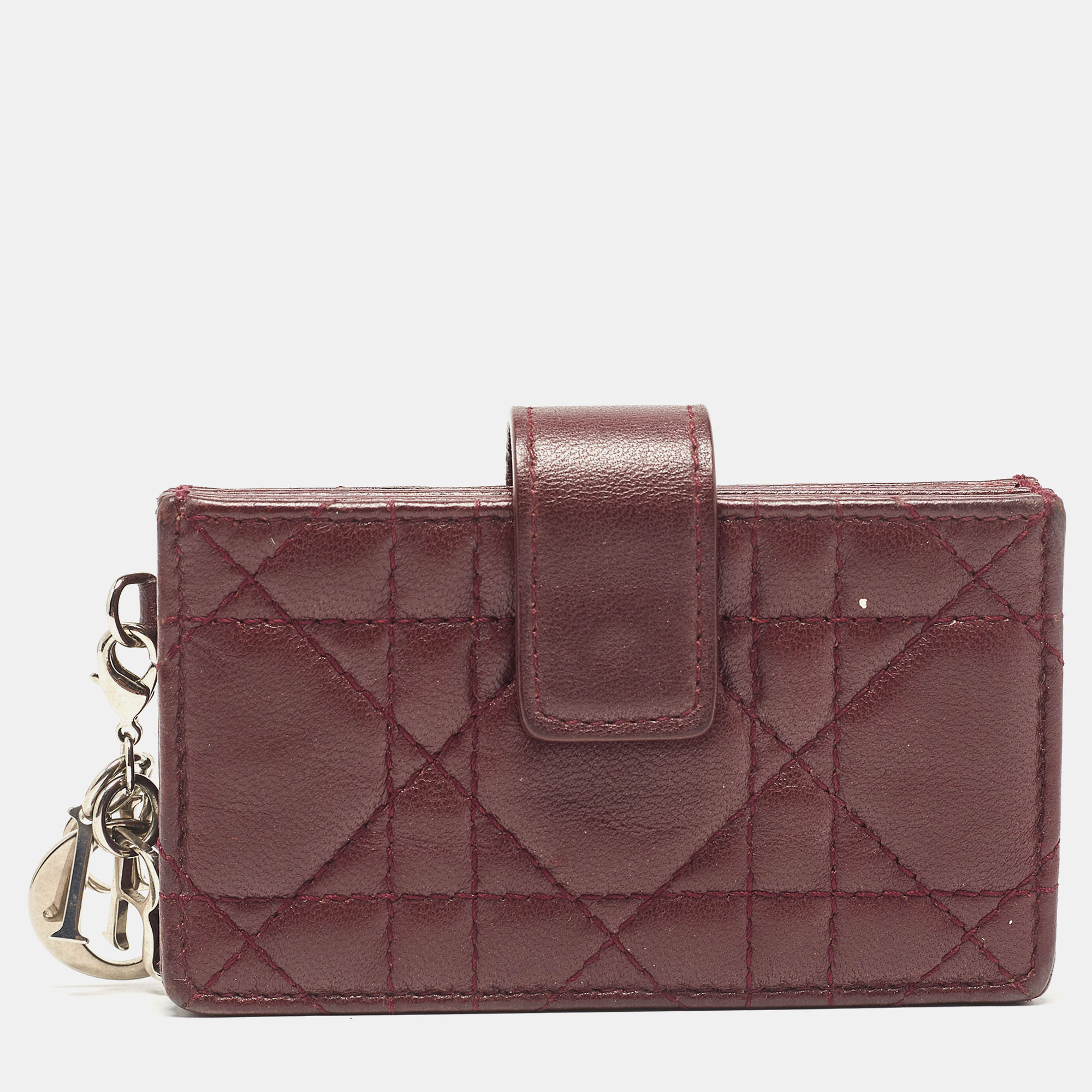 

Dior Burgundy Cannage Leather Lady Dior 5 Gusset Card Case