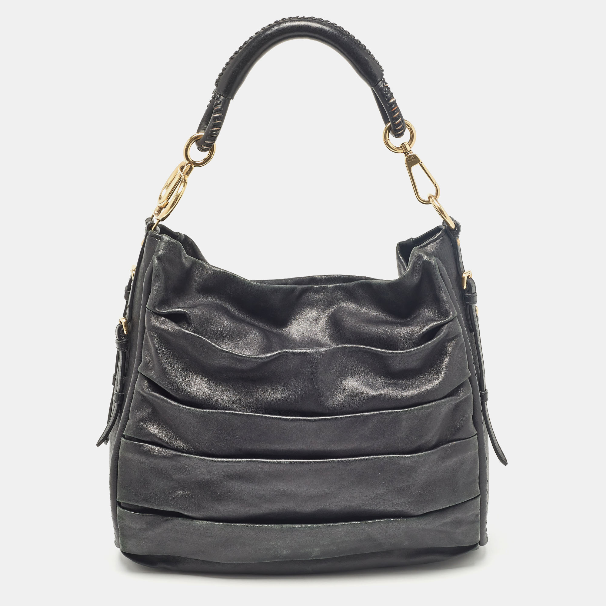 Pre-owned Dior Black Leather Libertine Hobo