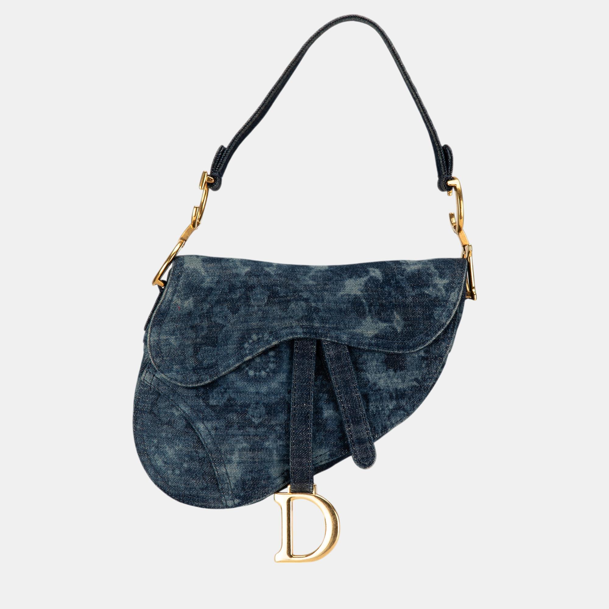 

Dior Blue Medium Tie Dye Printed Denim Saddle Bag