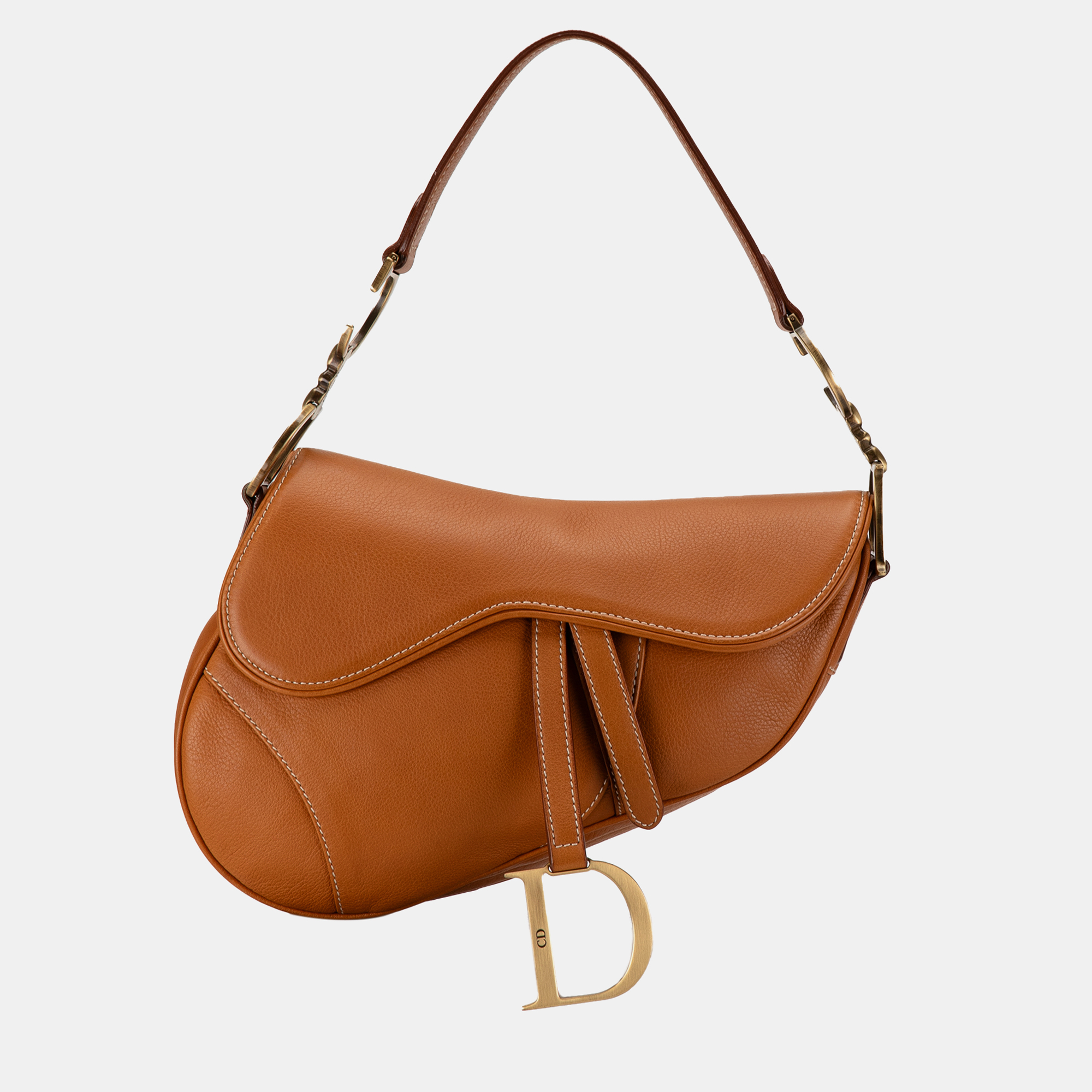 

Dior Medium Leather Saddle Bag, Brown