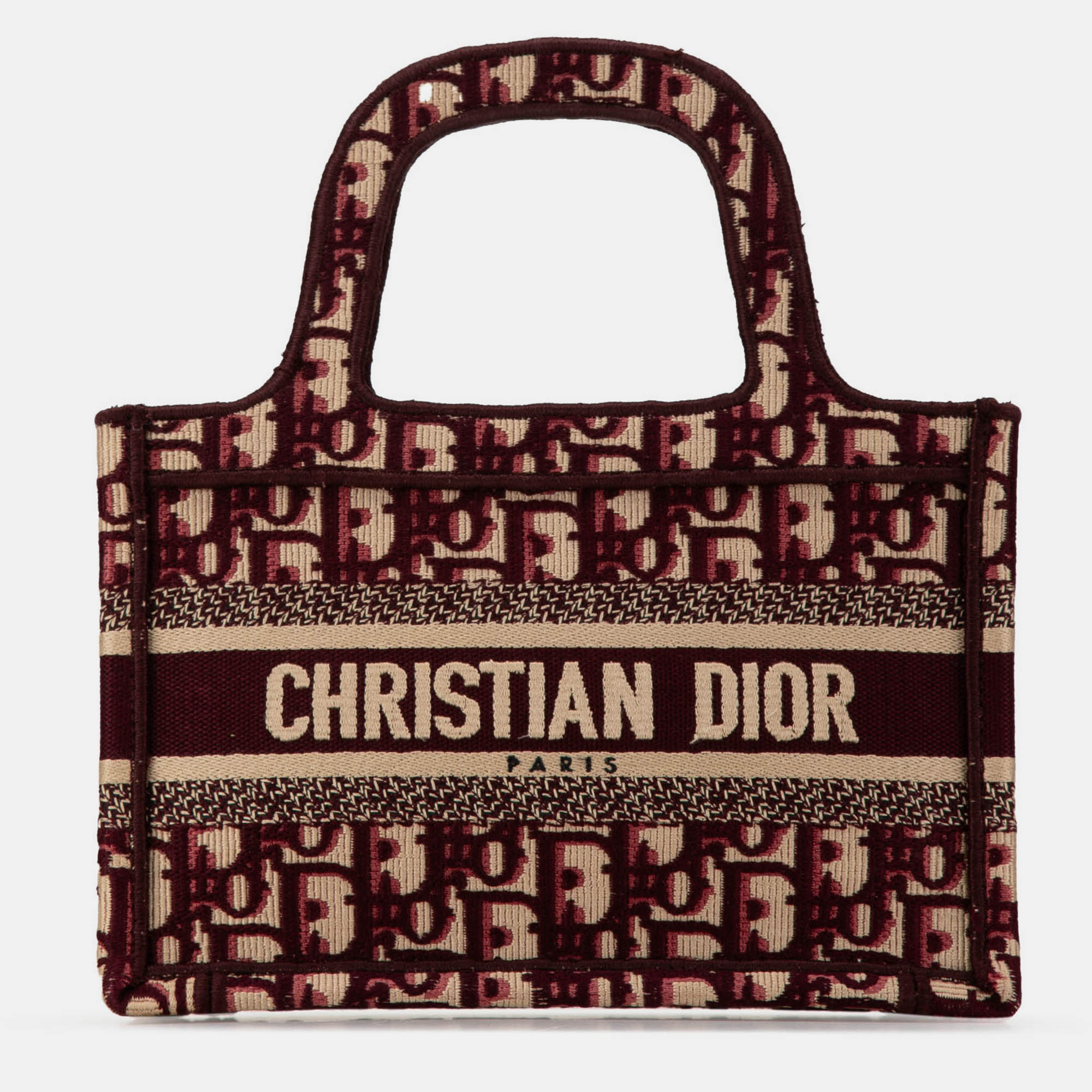 

Dior Red Oblique Canvas Mini Book Tote Bag