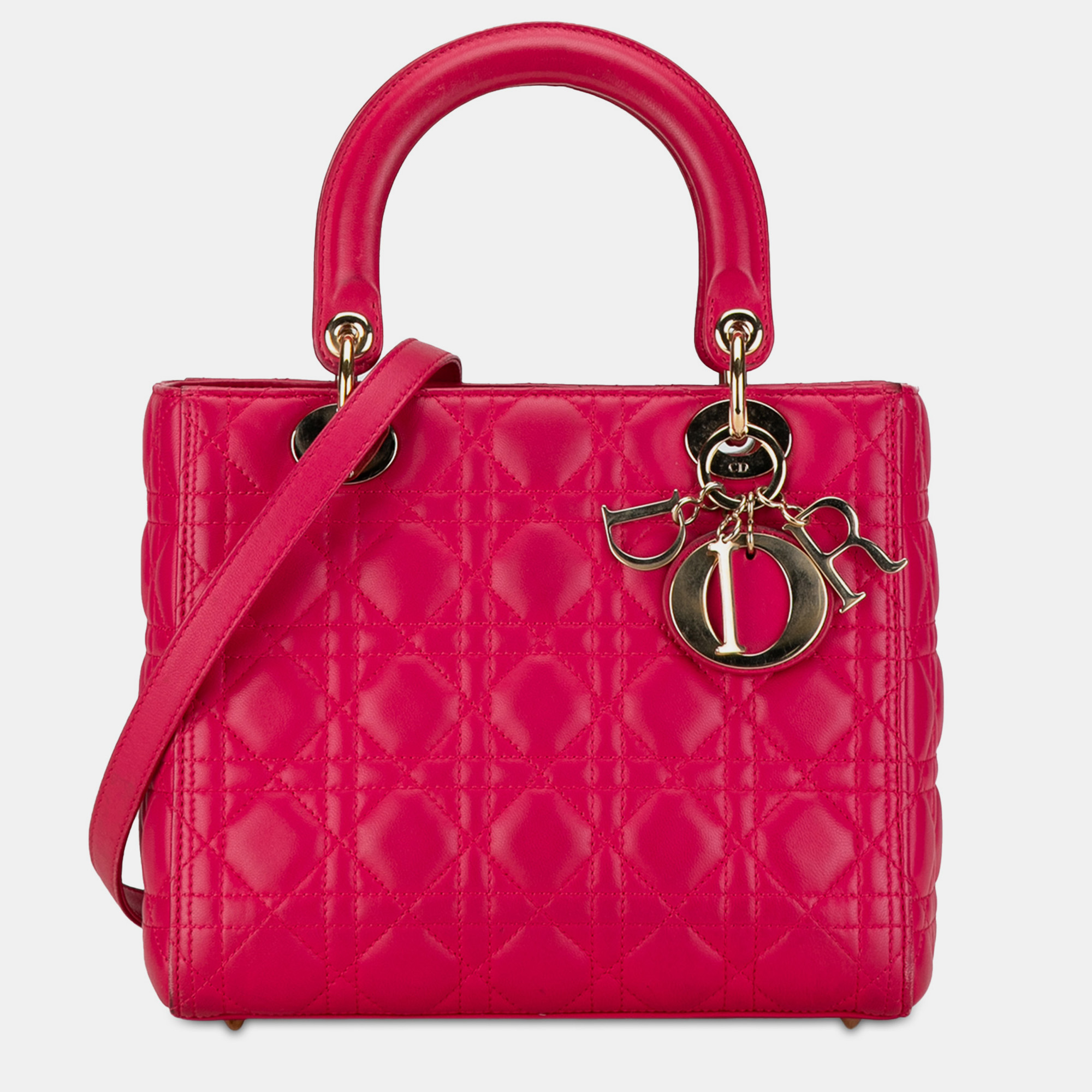 

Dior Medium Lambskin Cannage Lady Dior Bag, Pink