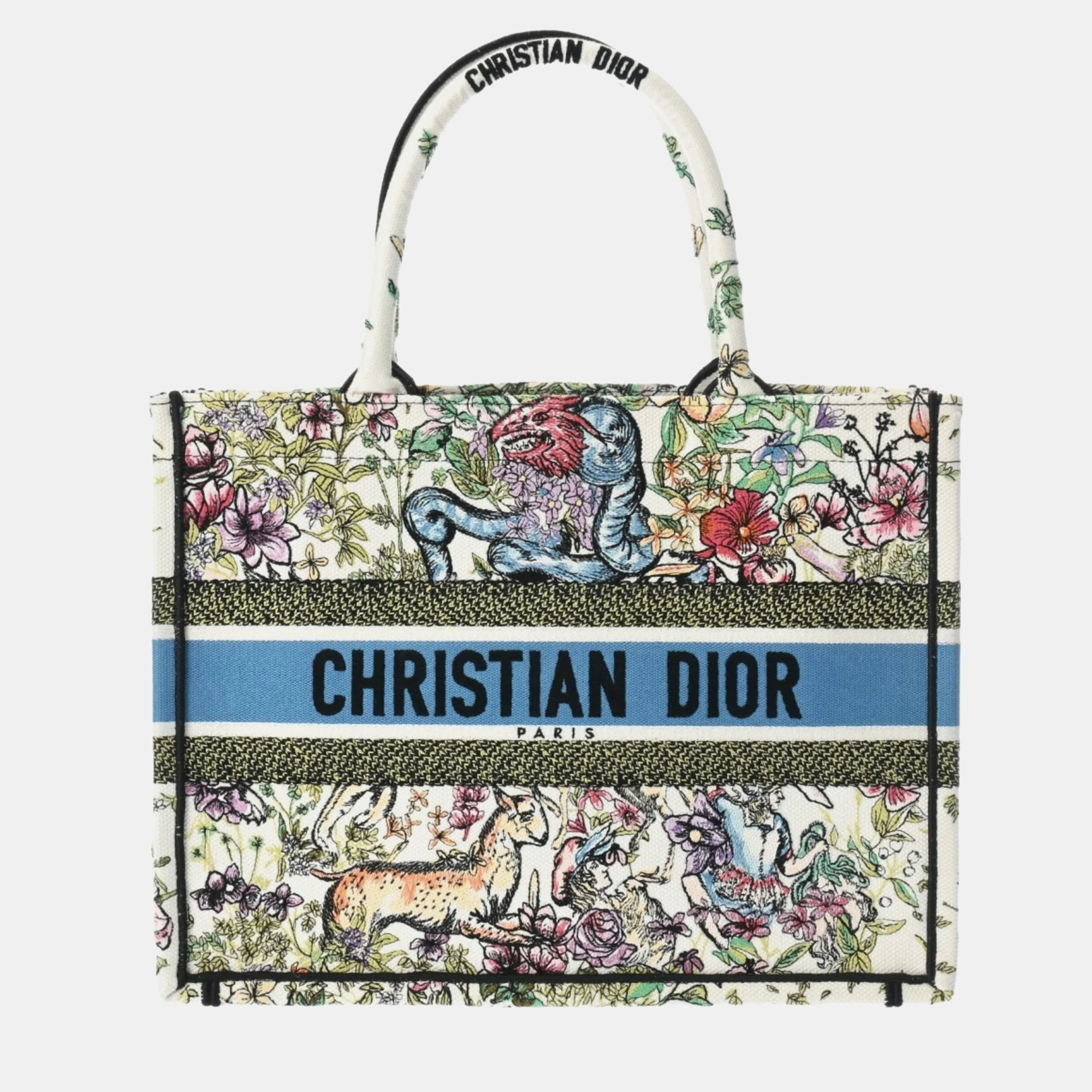 

Dior Canvas Embroidered Medium D-Constellation Book Tote Tote Bag, Multicolor