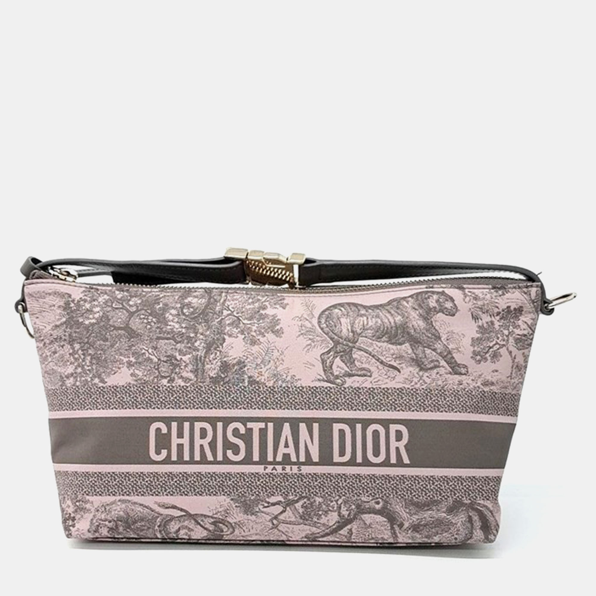 Pre-owned Dior Christian  Dioliviera Travel Nomad Pouch Medium In Pink