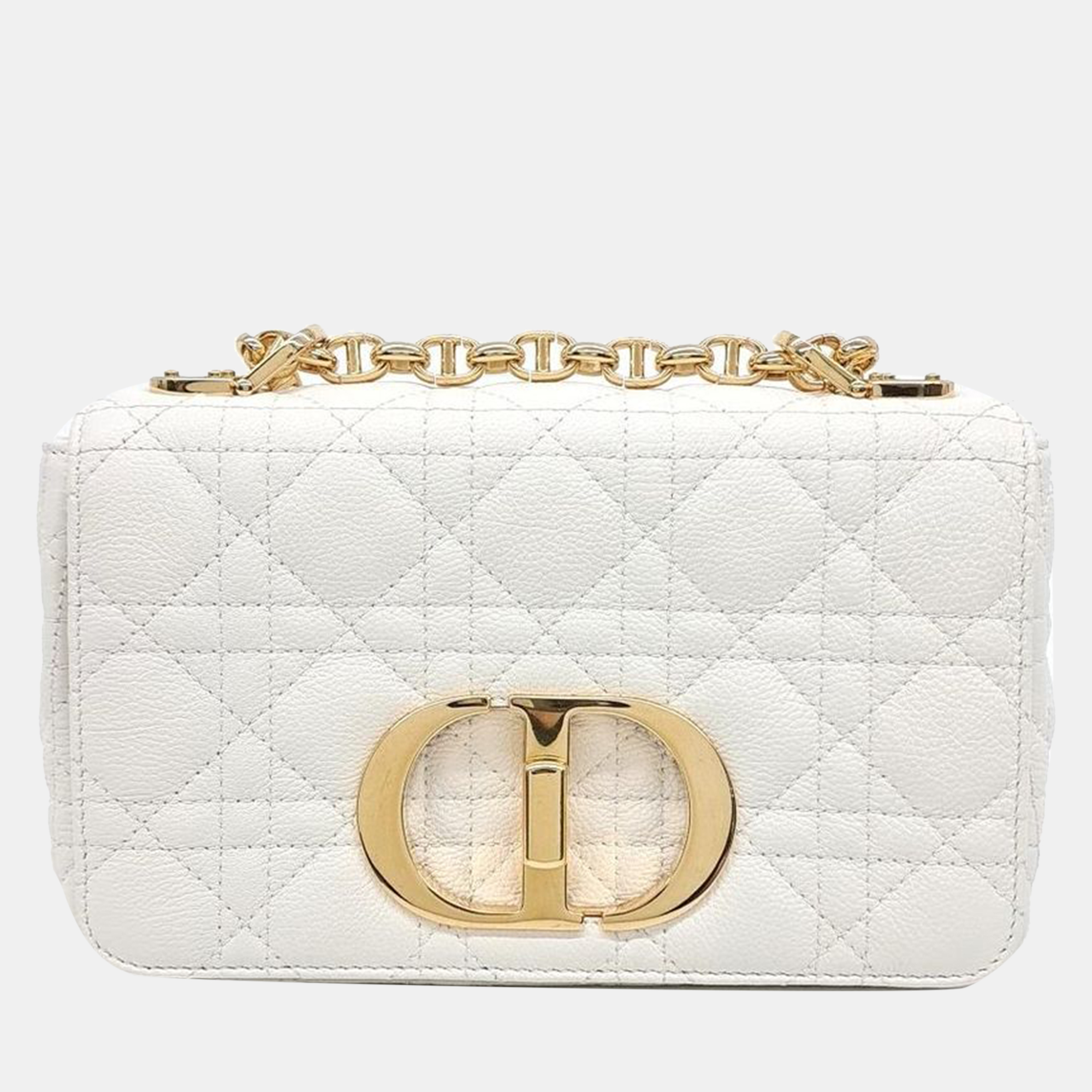 

Christian Dior Cannage Caro Bag Small, White