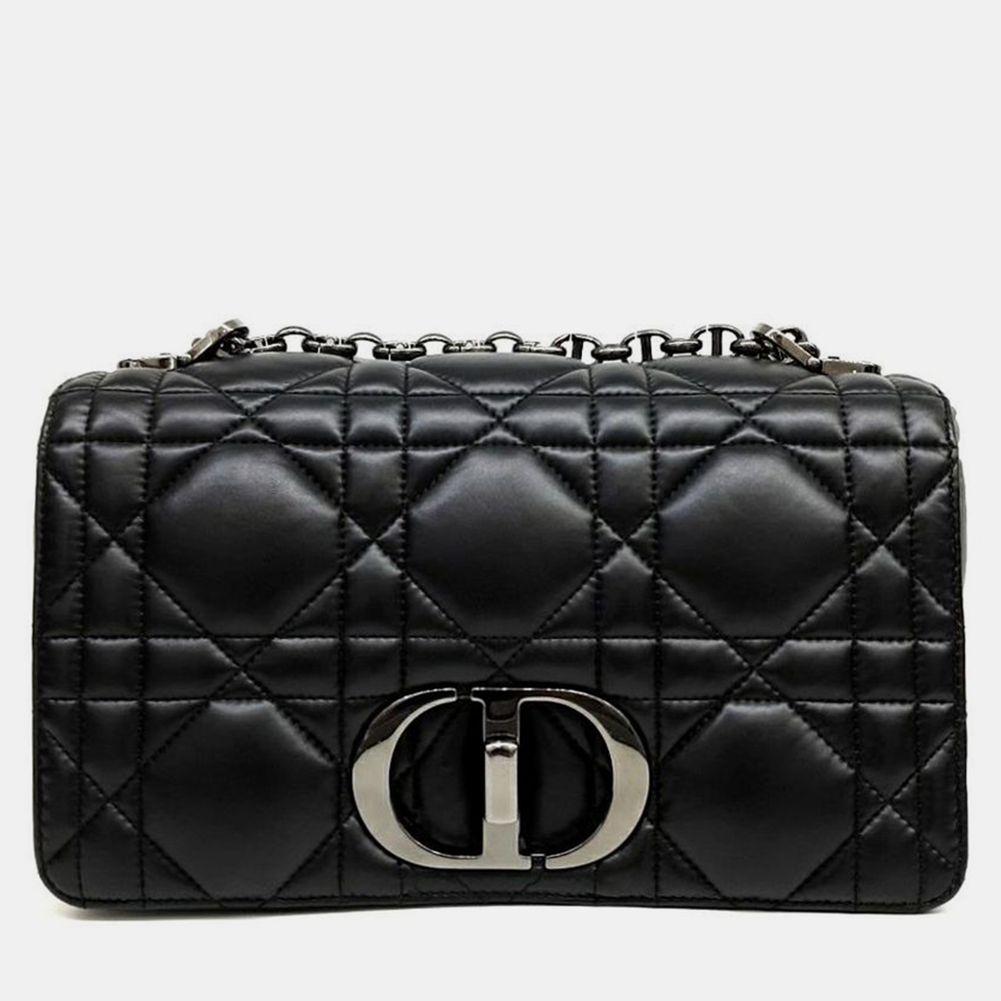 Pre-owned Dior Christian  Caro Bag Medium In Black