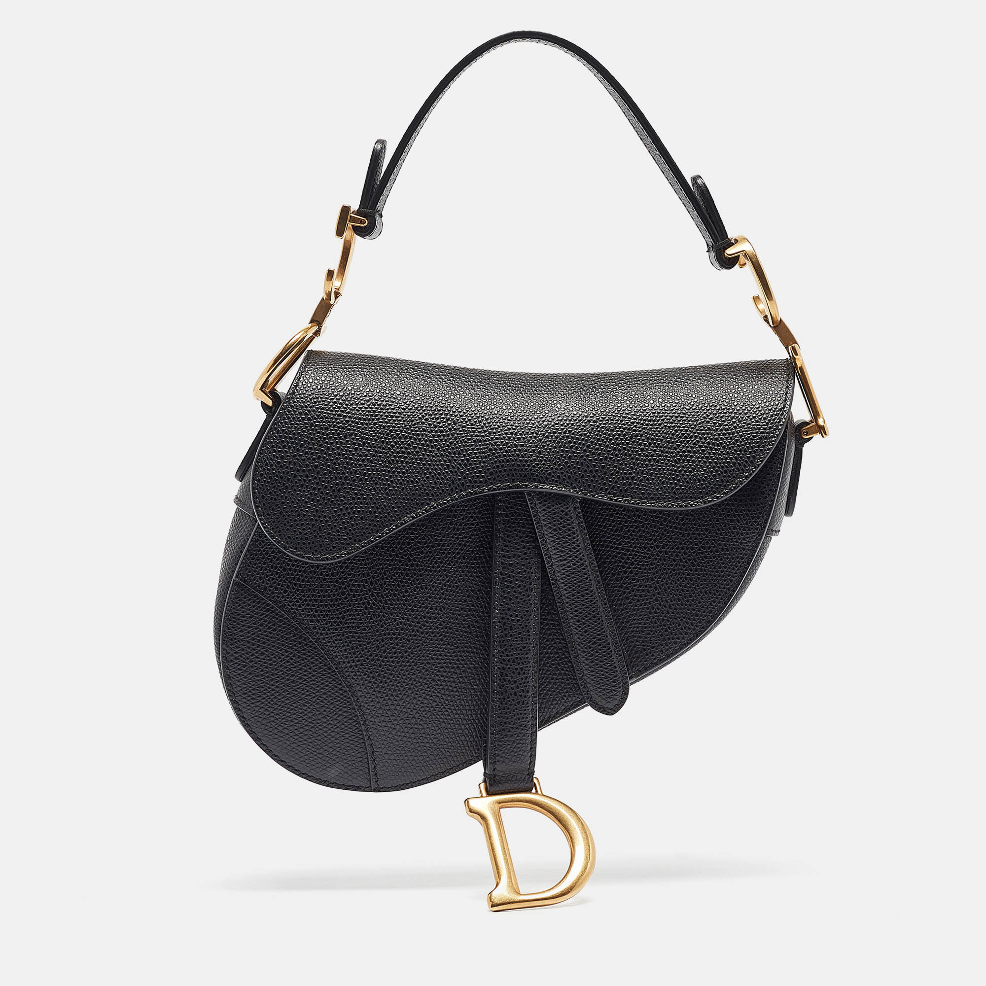 

Dior Black Leather Mini Saddle Bag