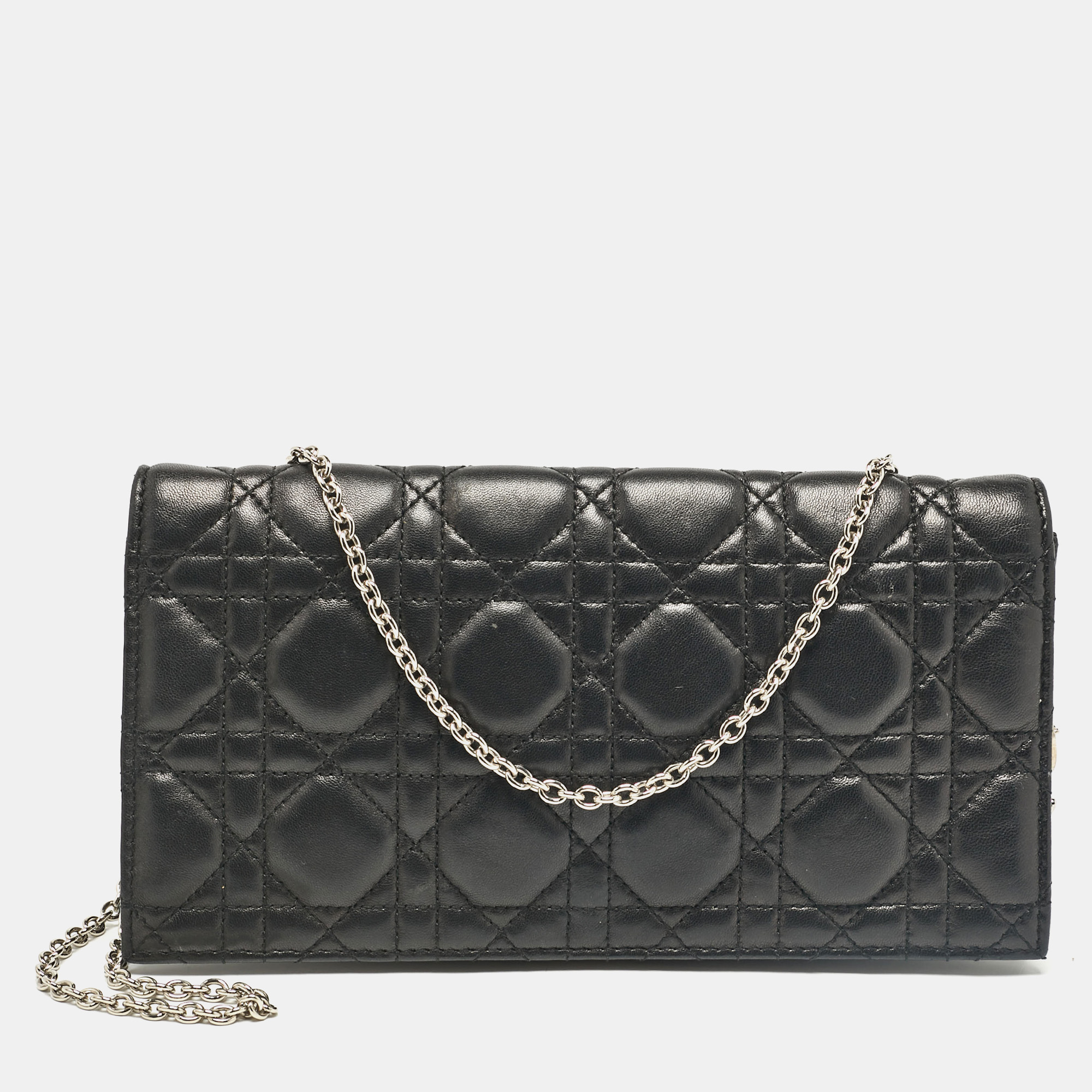 

Dior Black Cannage Leather Lady Dior Chain Clutch