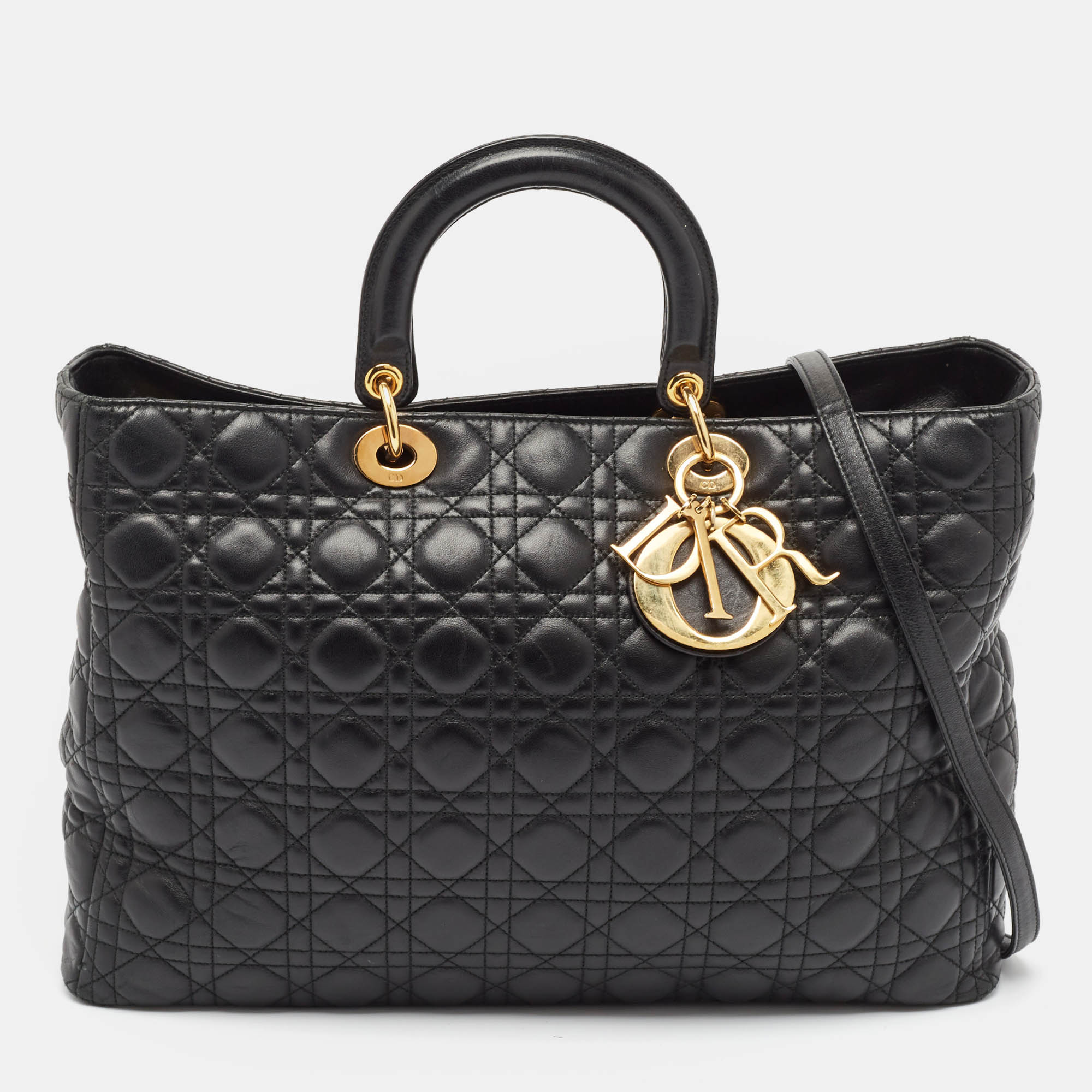 

Dior Black Cannage Leather XL Soft Lady Dior Tote