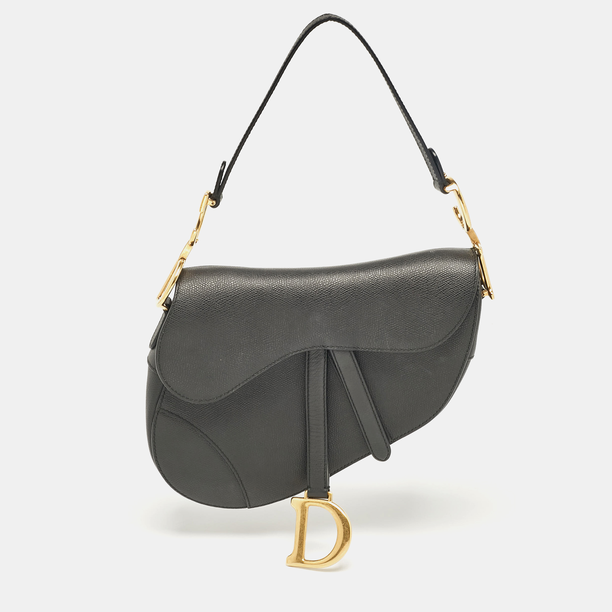 

Dior Black Leather Saddle Bag