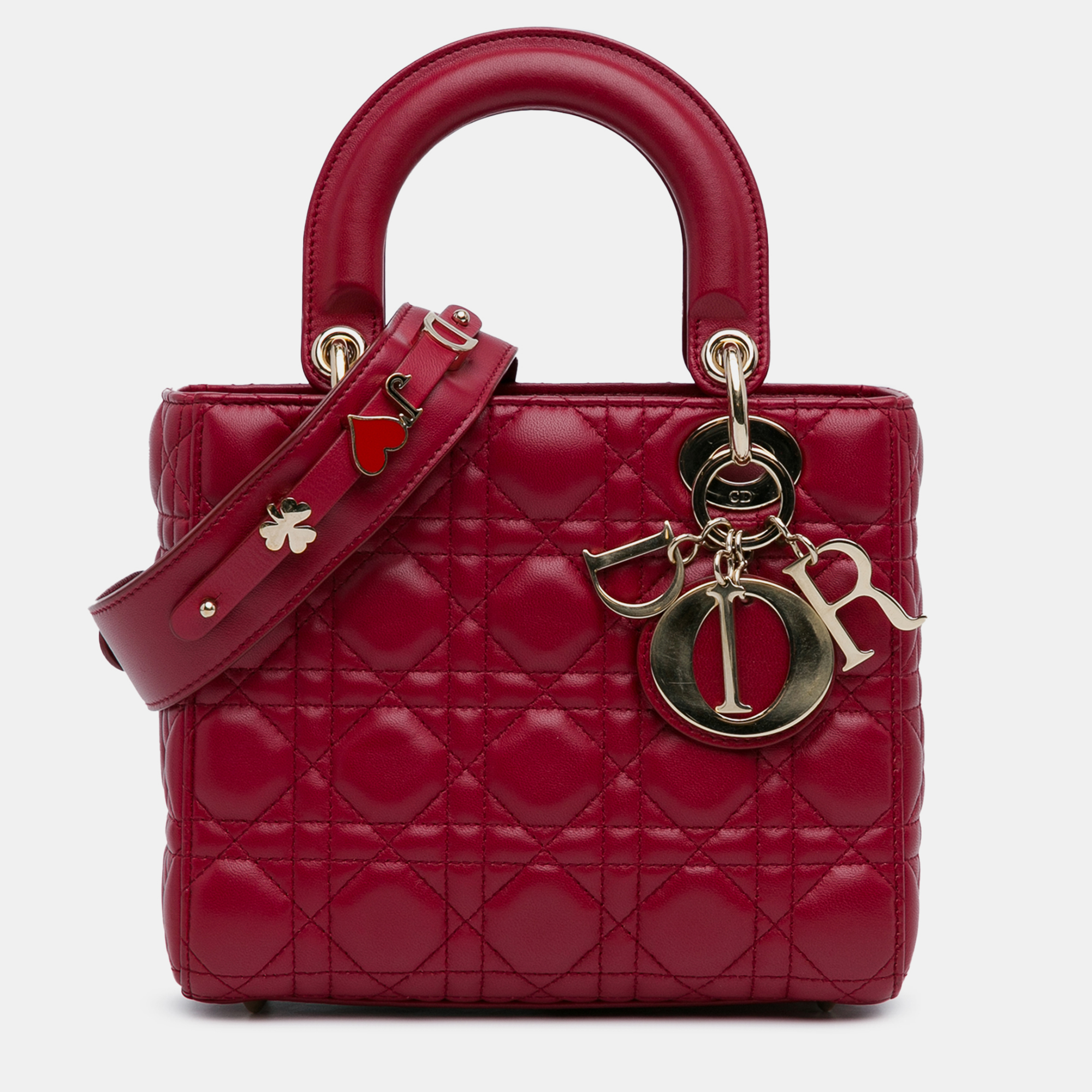 

Dior Small Lambskin Cannage My ABCDior Lady Dior Bag, Red