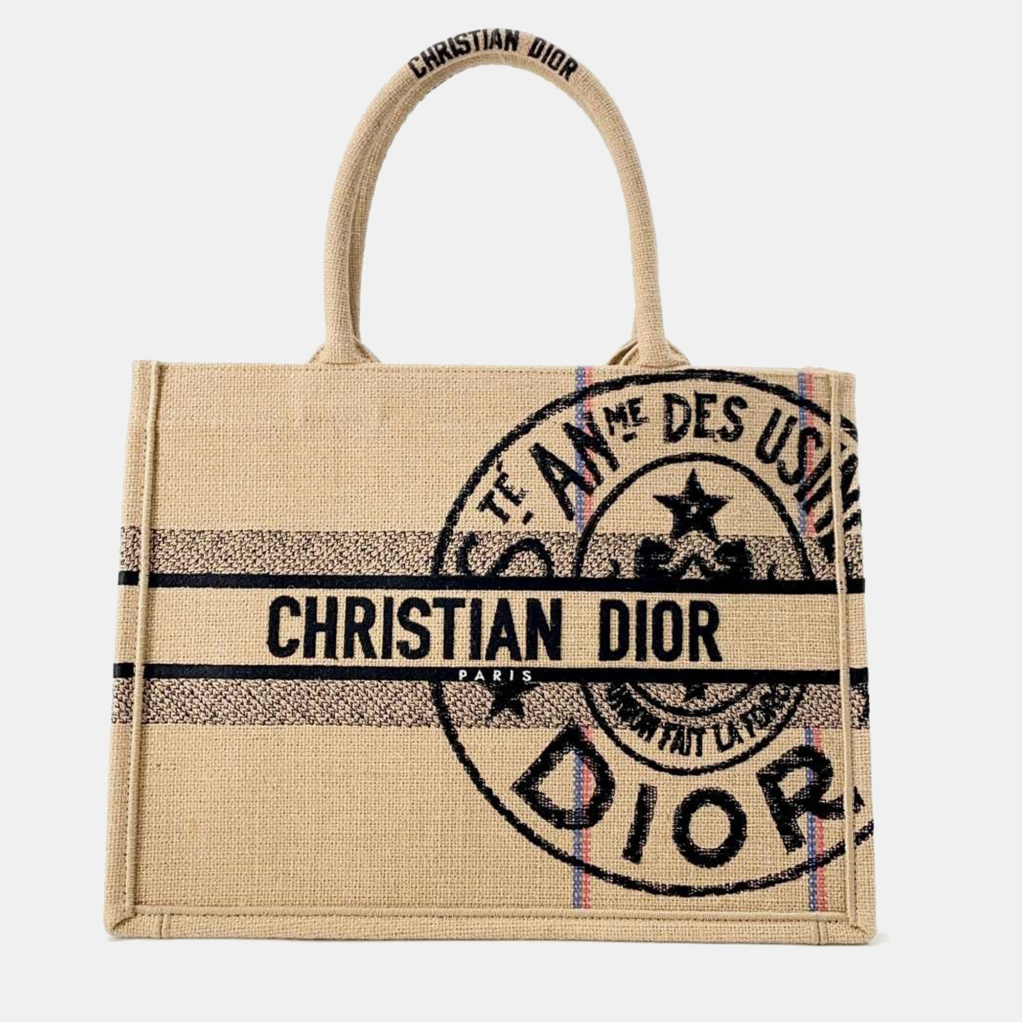 Pre-owned Dior Beige Canvas Book Tote Medium Bag