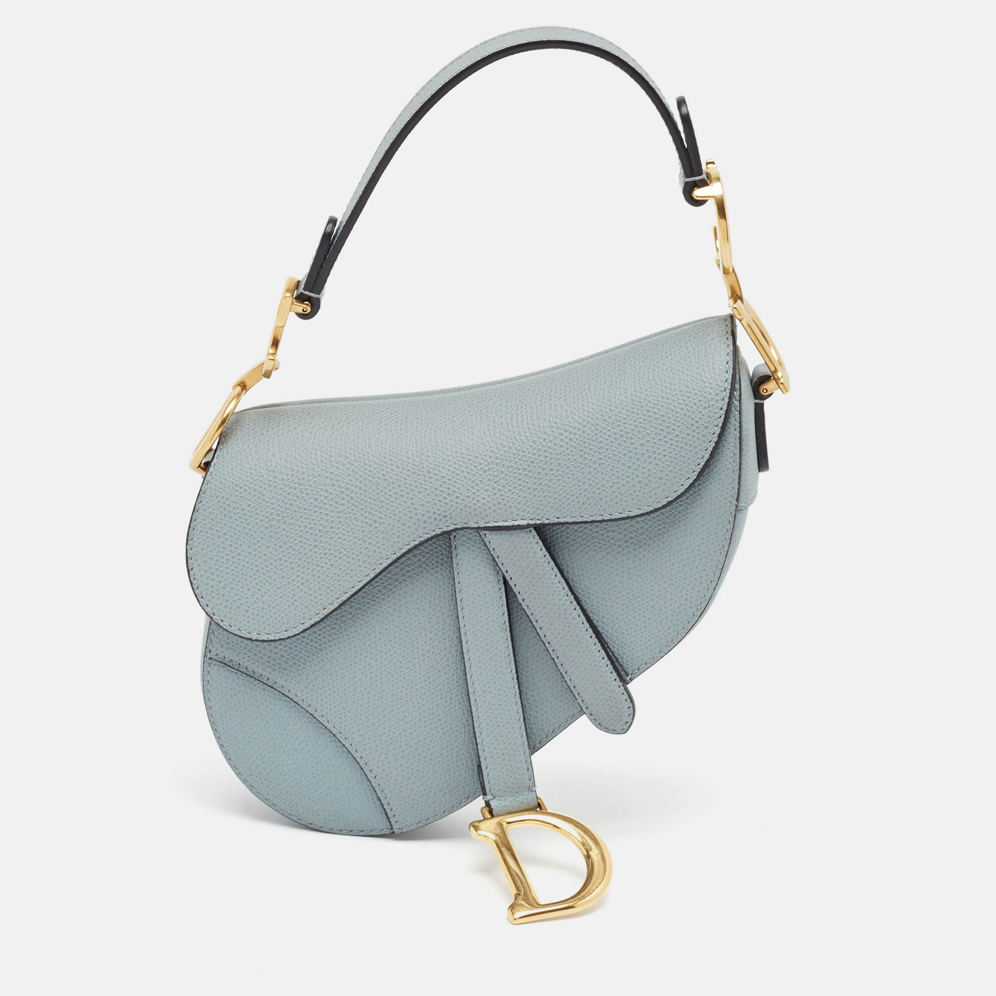 

Dior Blue Leather Mini Saddle Bag