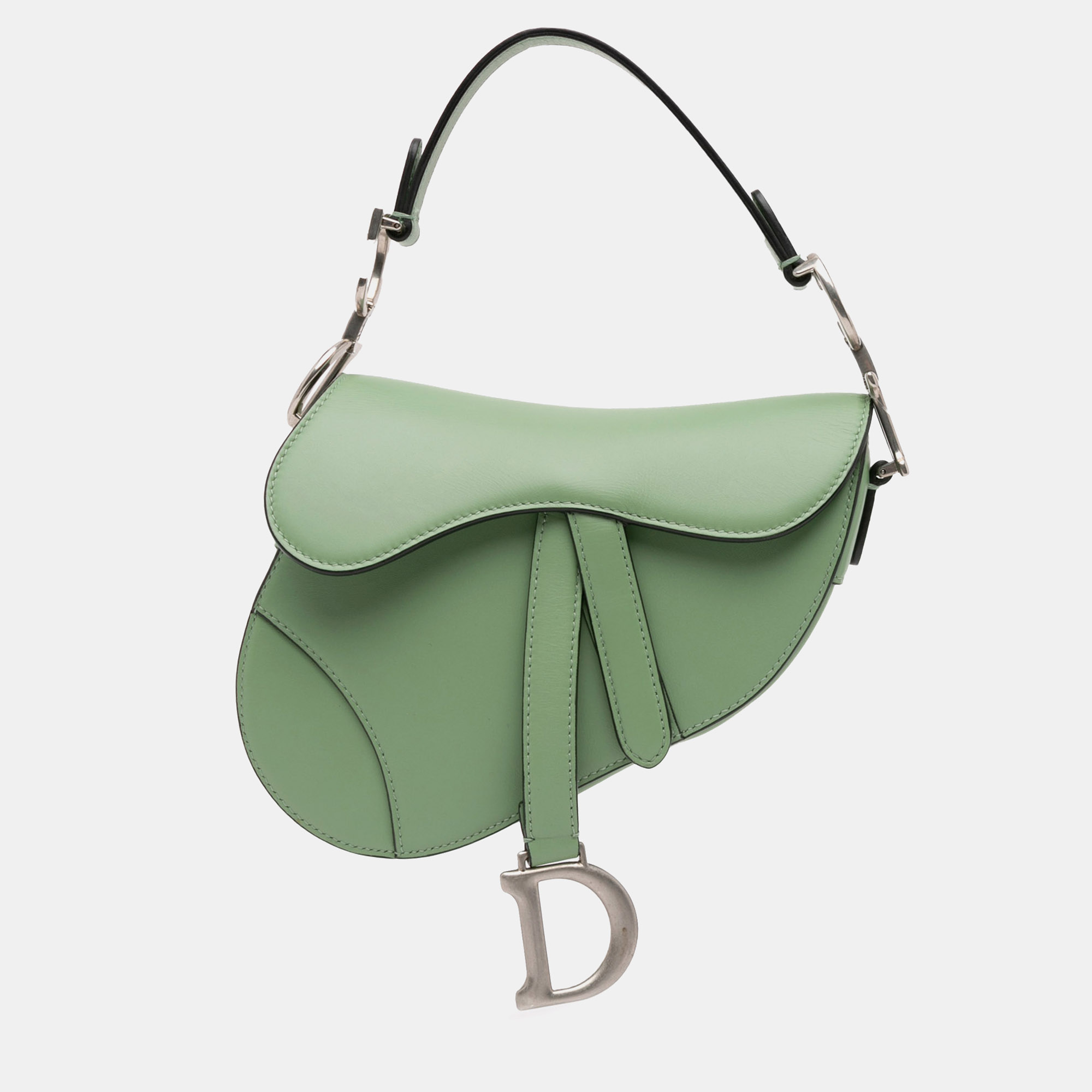 

Dior Mini Leather Saddle Bag, Green