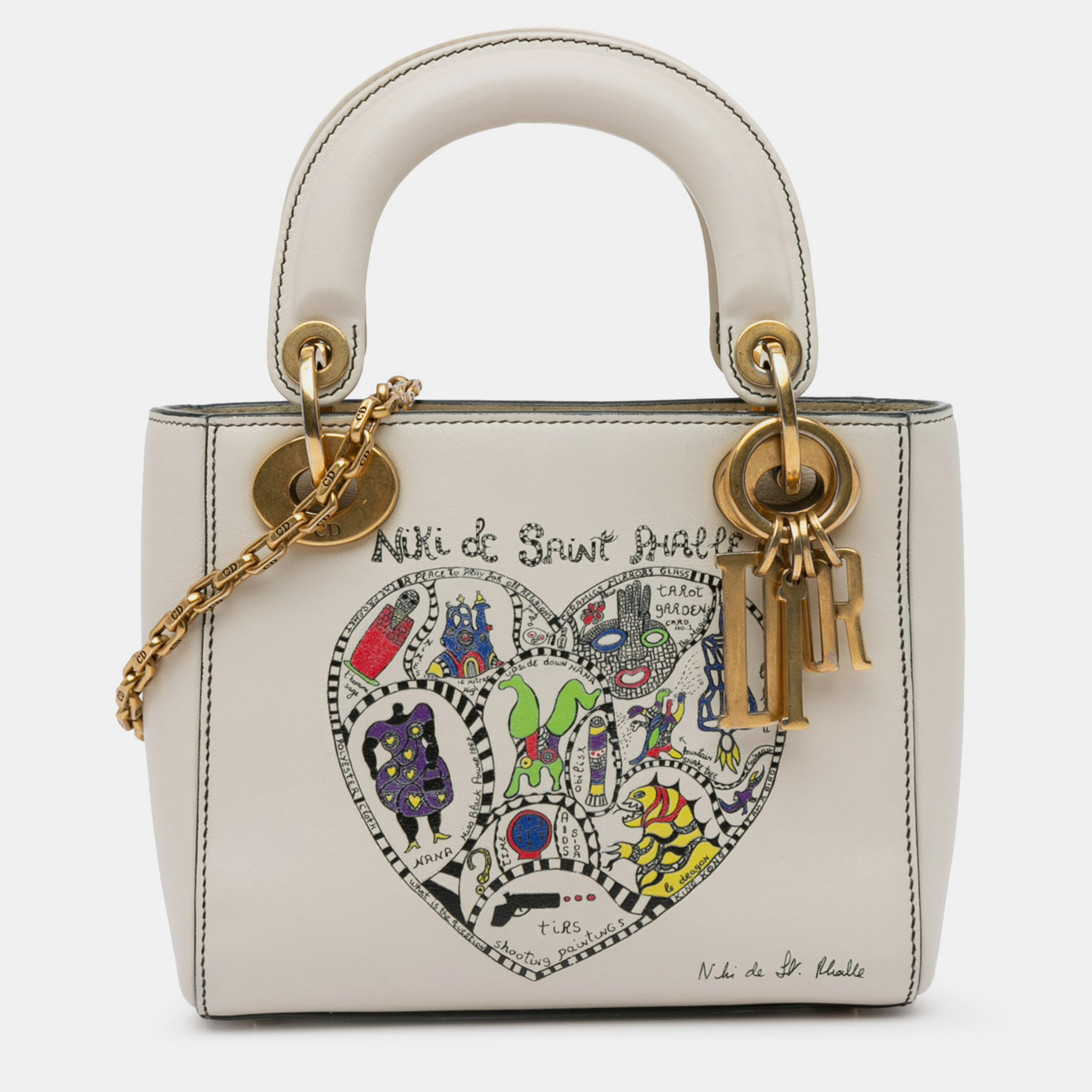 

Dior White Leather Niki de Saint Phalle Mini Lady Dior Bag