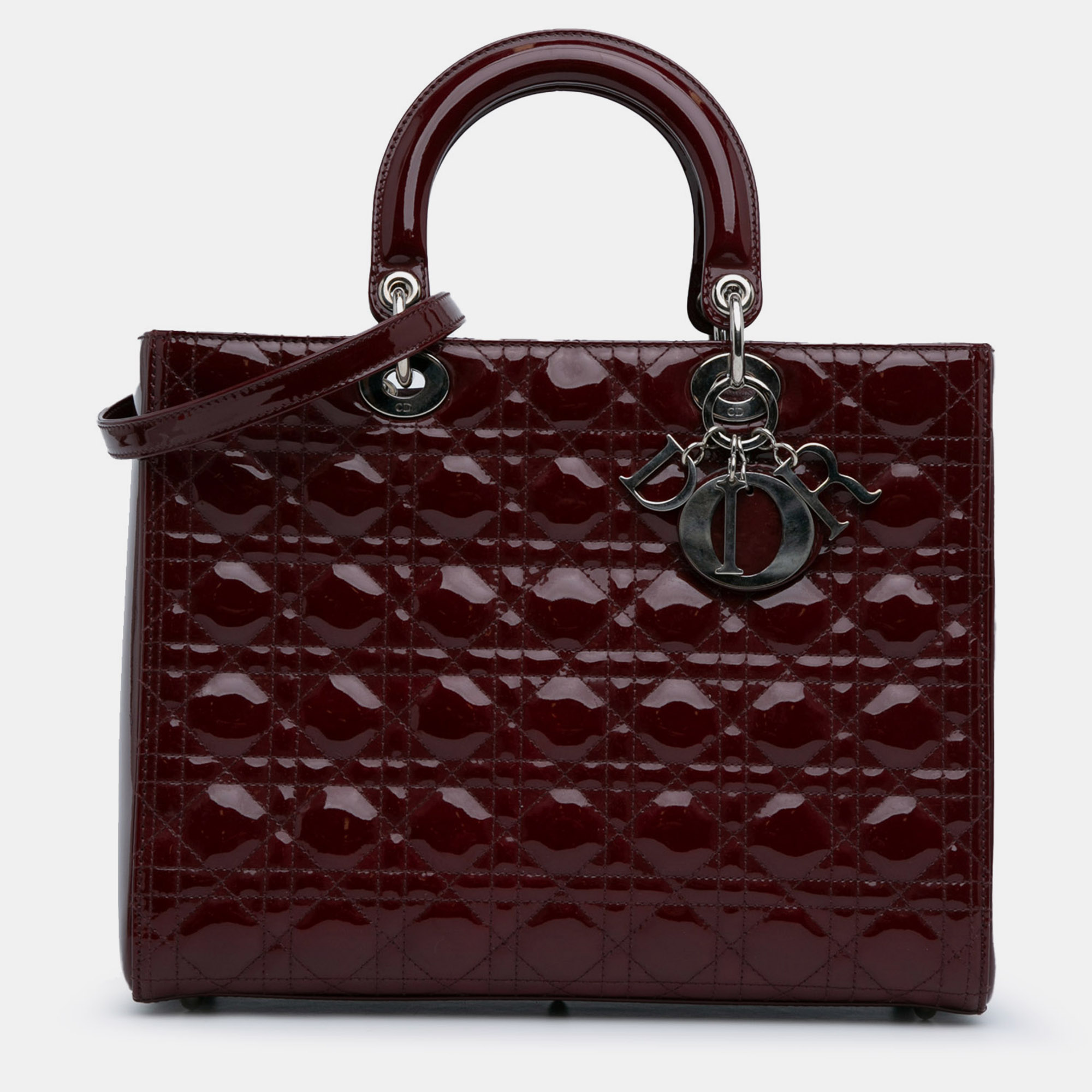 

Dior Large Patent Cannage Lady Dior, Burgundy