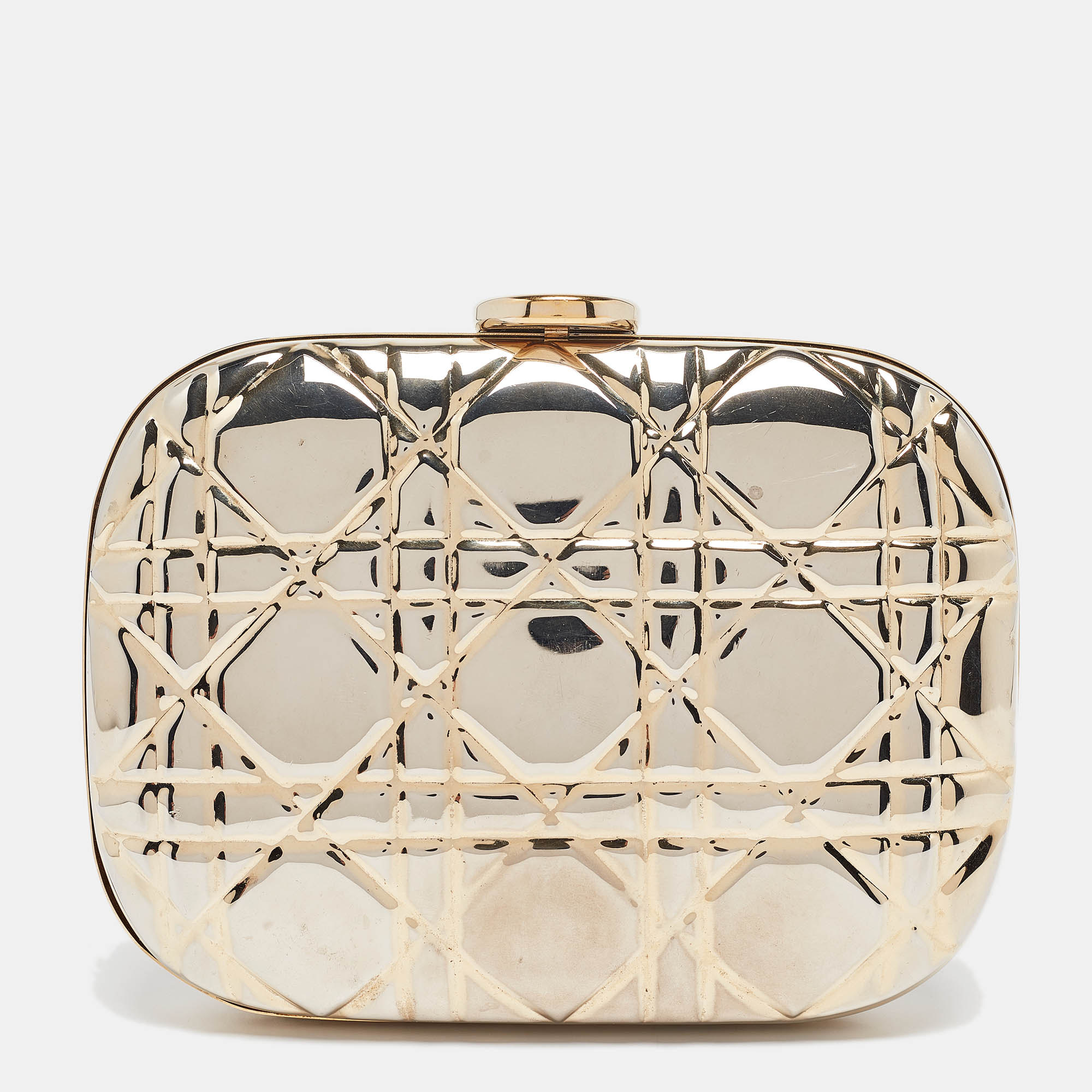 

Dior Gold Cannage Metal Frame Clutch