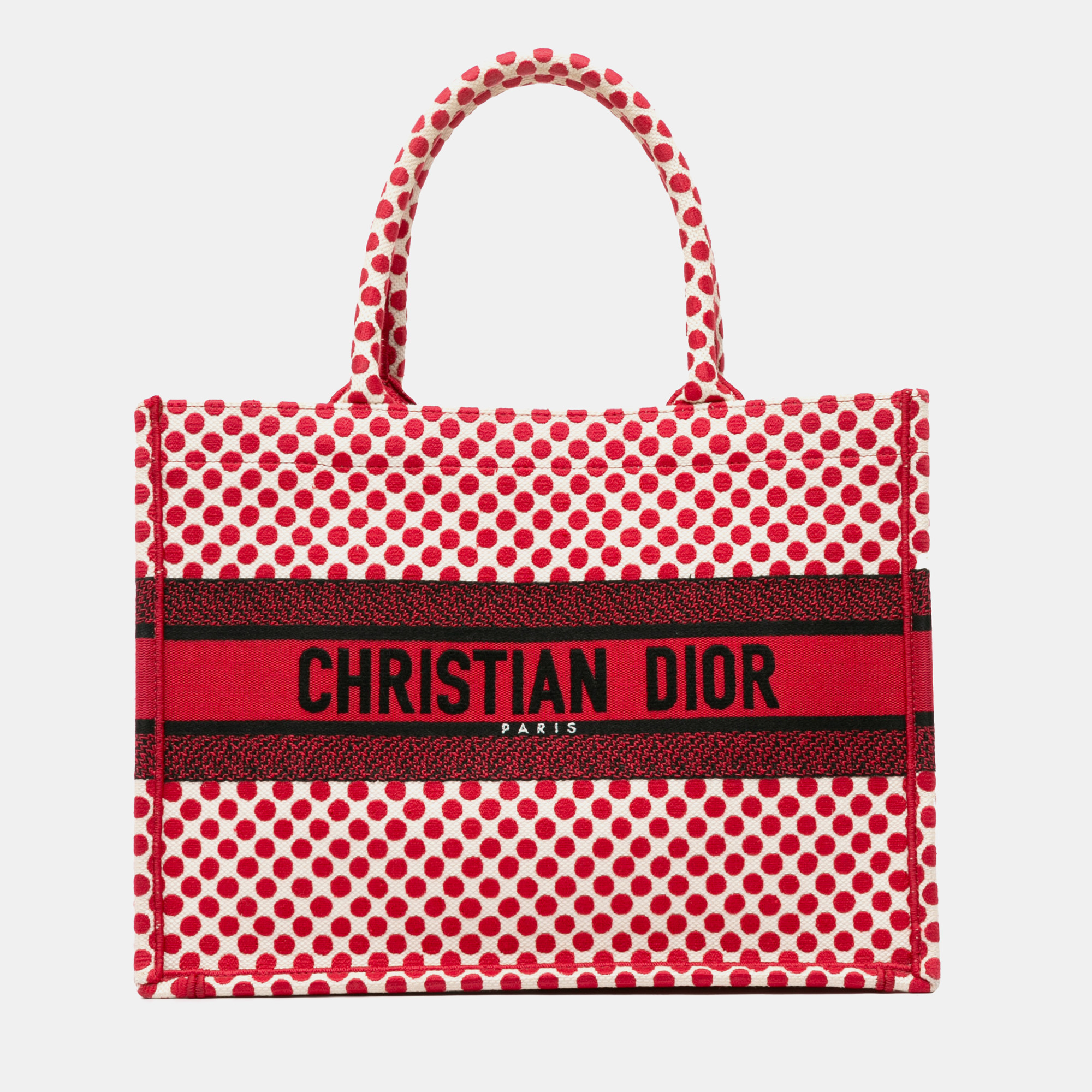 

Dior Printed Canvas Medium DiorAmour Book Tote Bag, Red