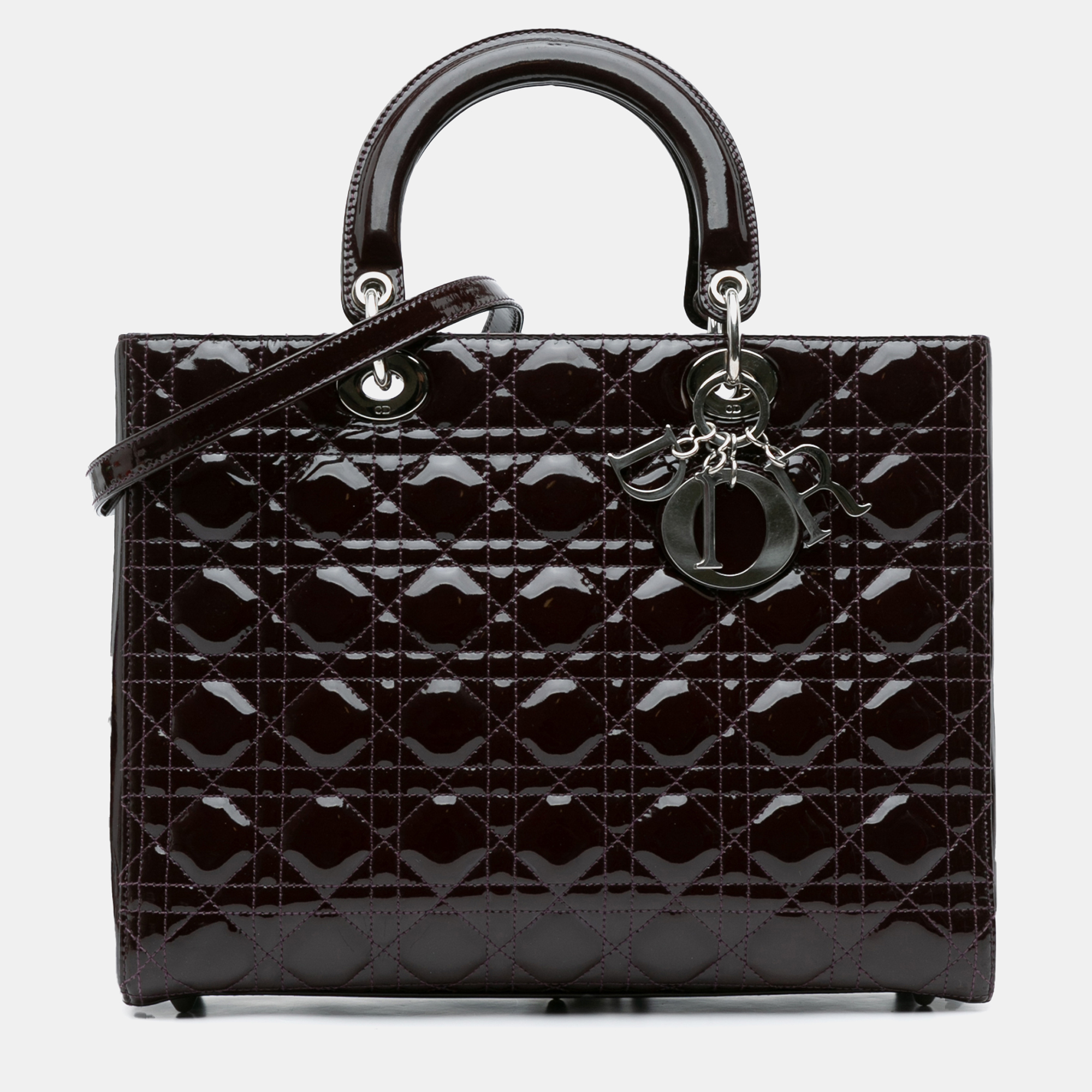 

Dior Large Patent Cannage Lady Dior Bag, Purple