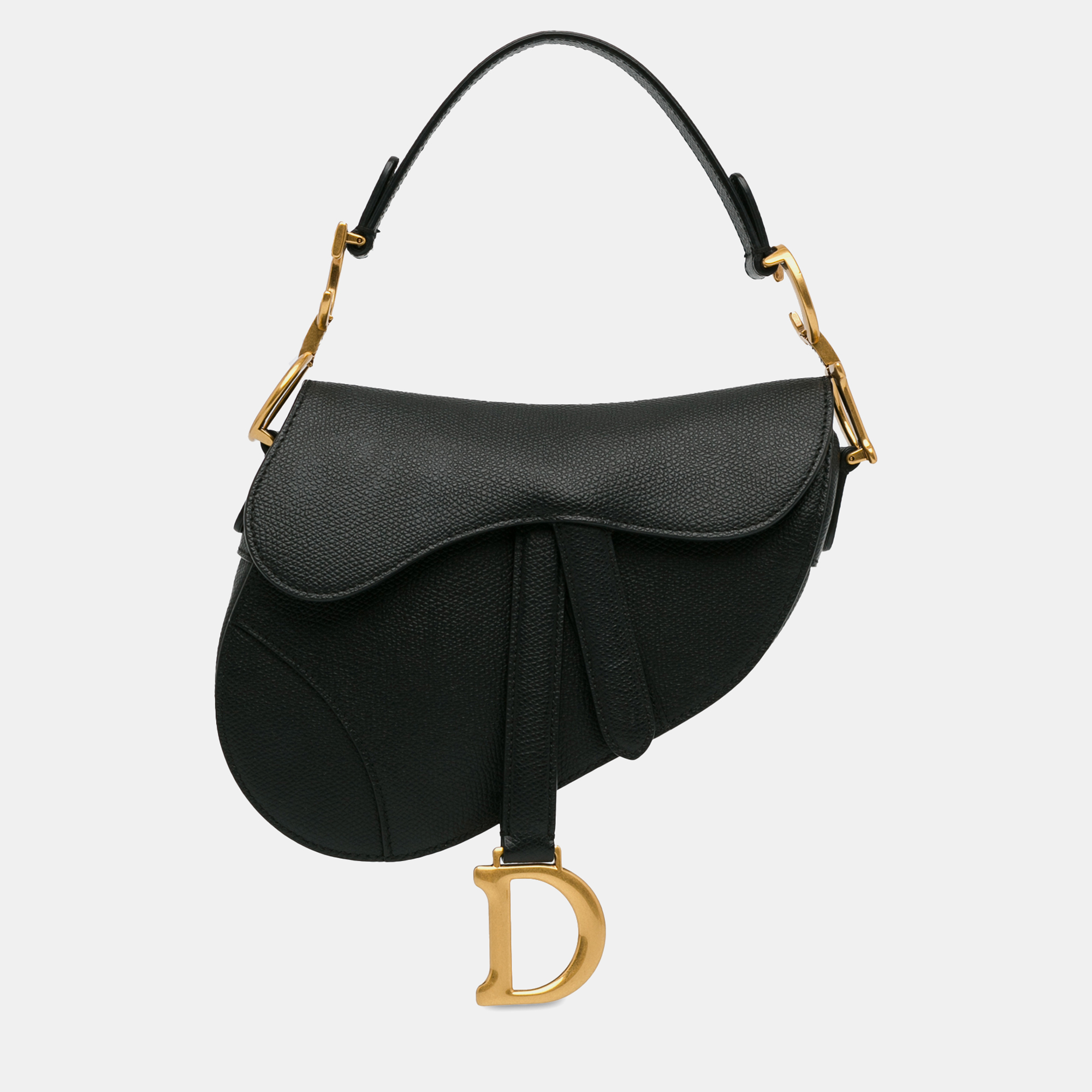

Dior Mini Leather Saddle Bag, Black