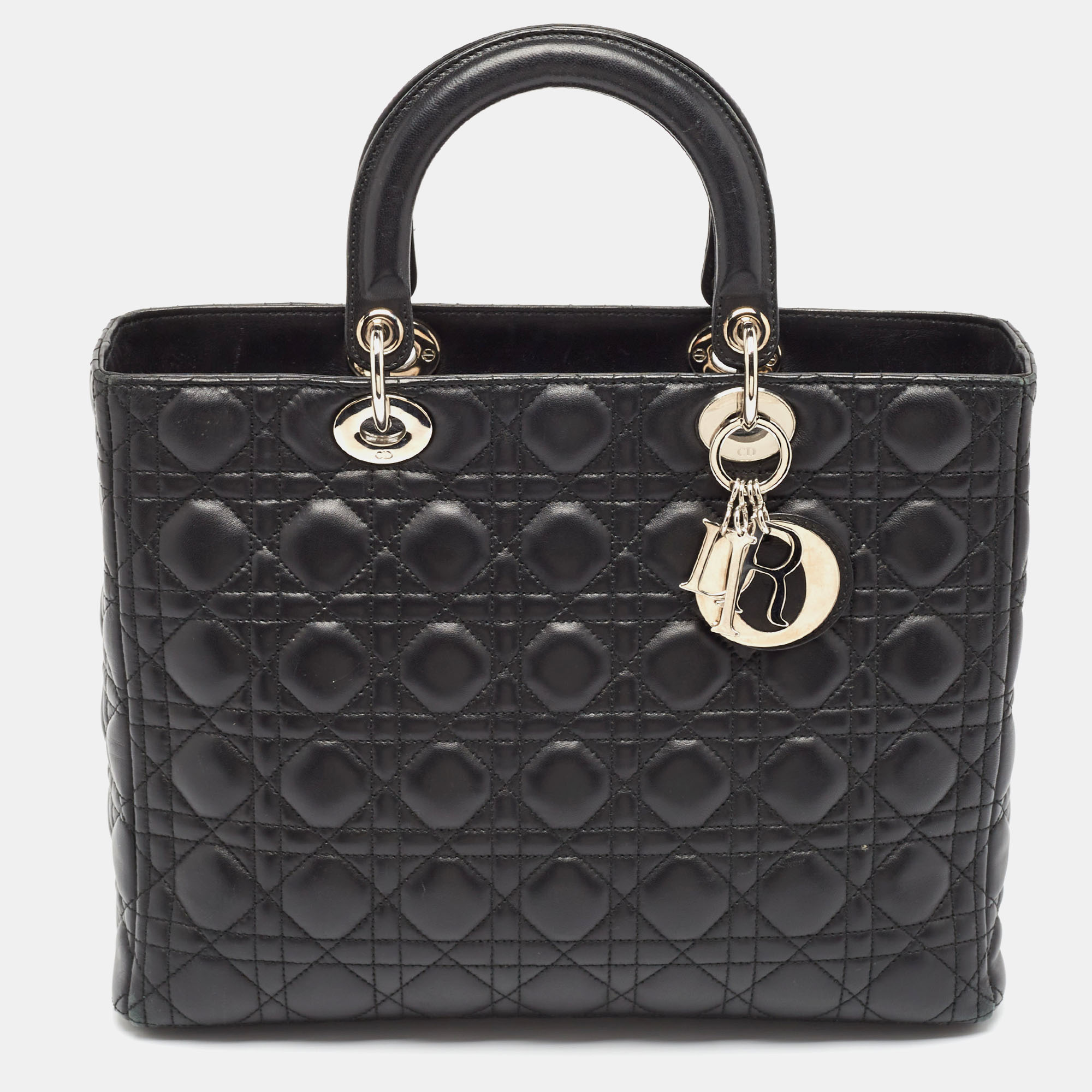 

Dior Black Cannage Leather  Lady Dior Tote