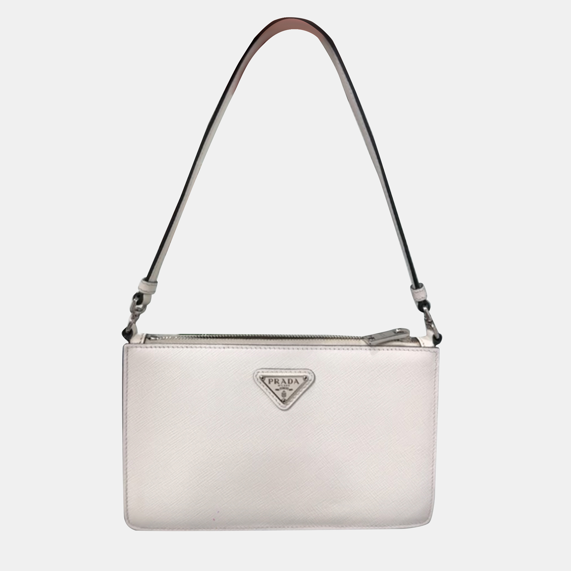 

Prada Small Saffiano Shoulder Bag, White