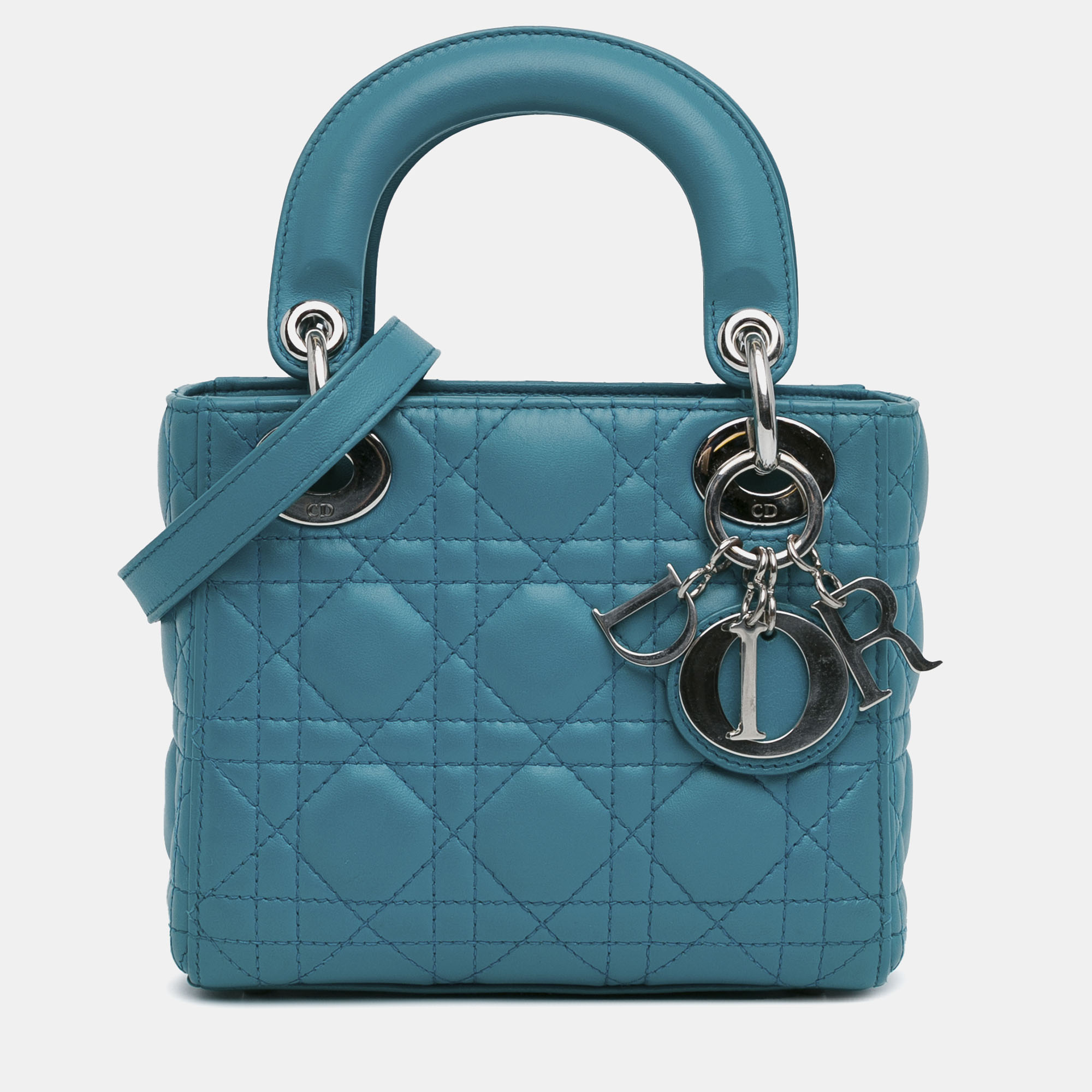 

Dior Mini Lambskin Cannage Lady Dior Bag, Blue