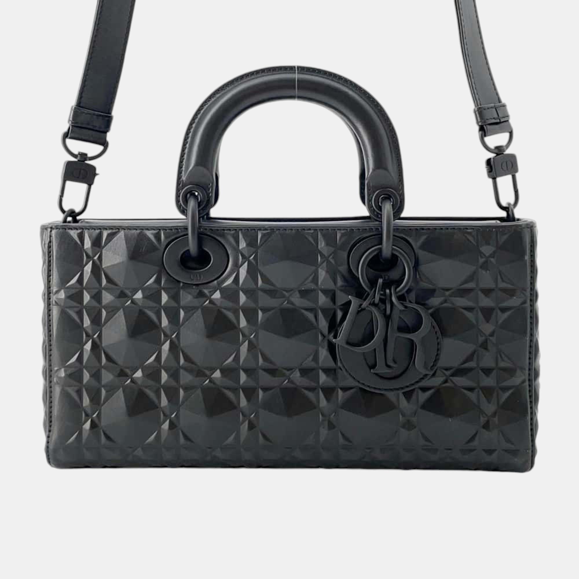 

Christian Dior Black Lady D-Joy Medium Diamond Cannage Handbag