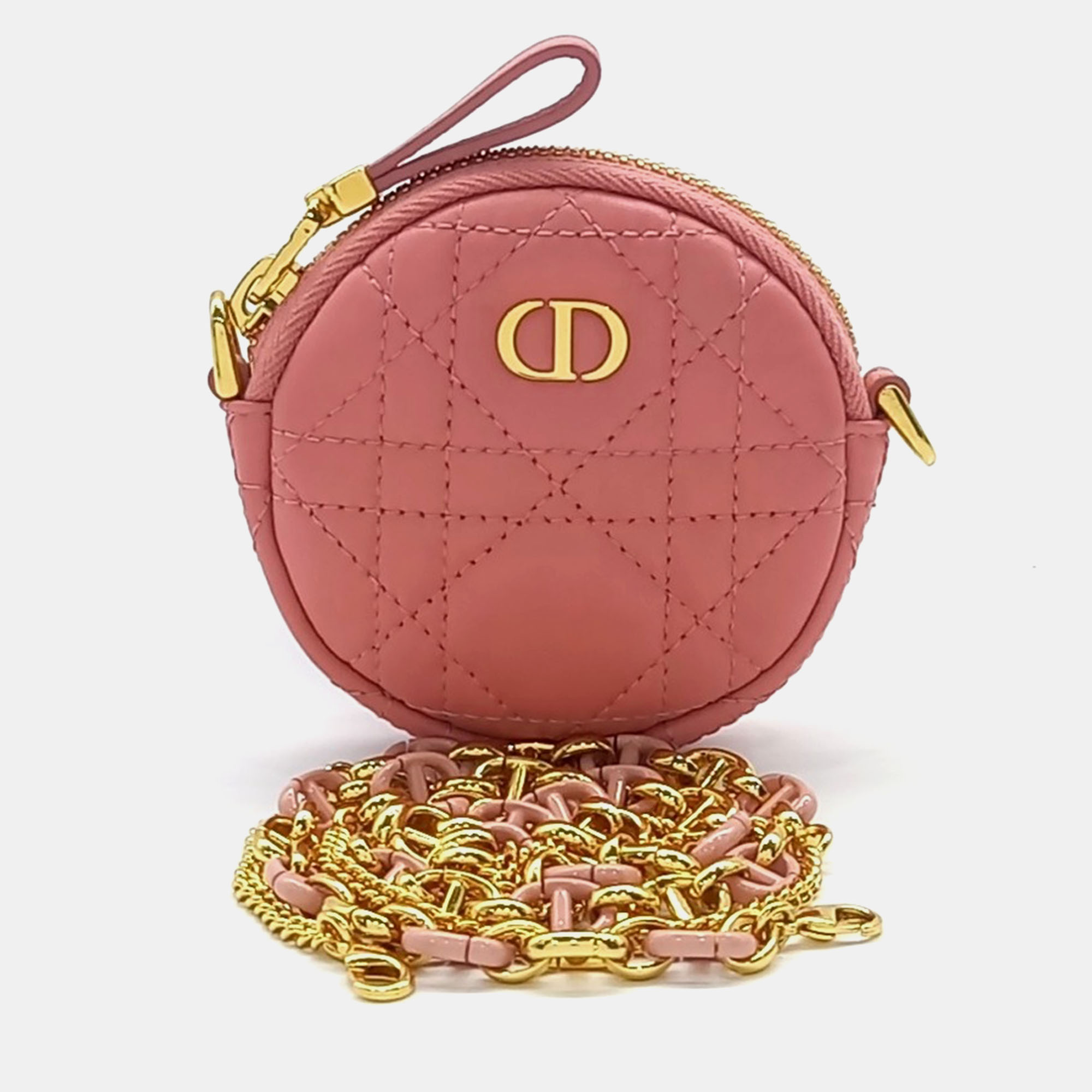 

Christian Dior Caro Chain Round Pouch, Pink