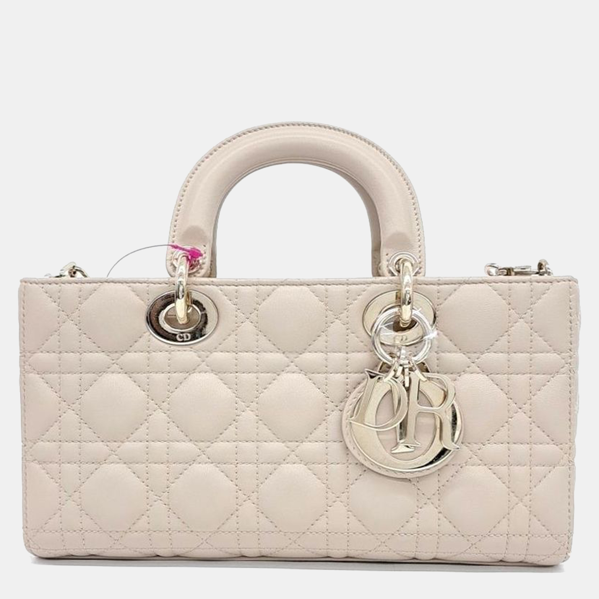 Pre-owned Dior Christian  Lady D-joy Medium Bag In Beige