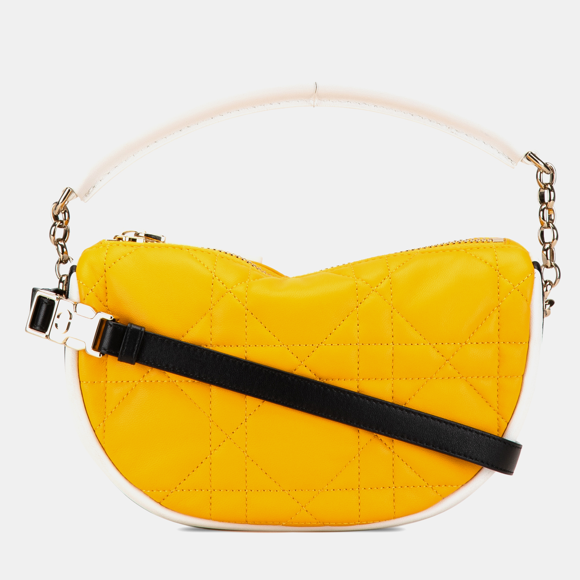 Pre-owned Dior Vibe Hobo In Yellow