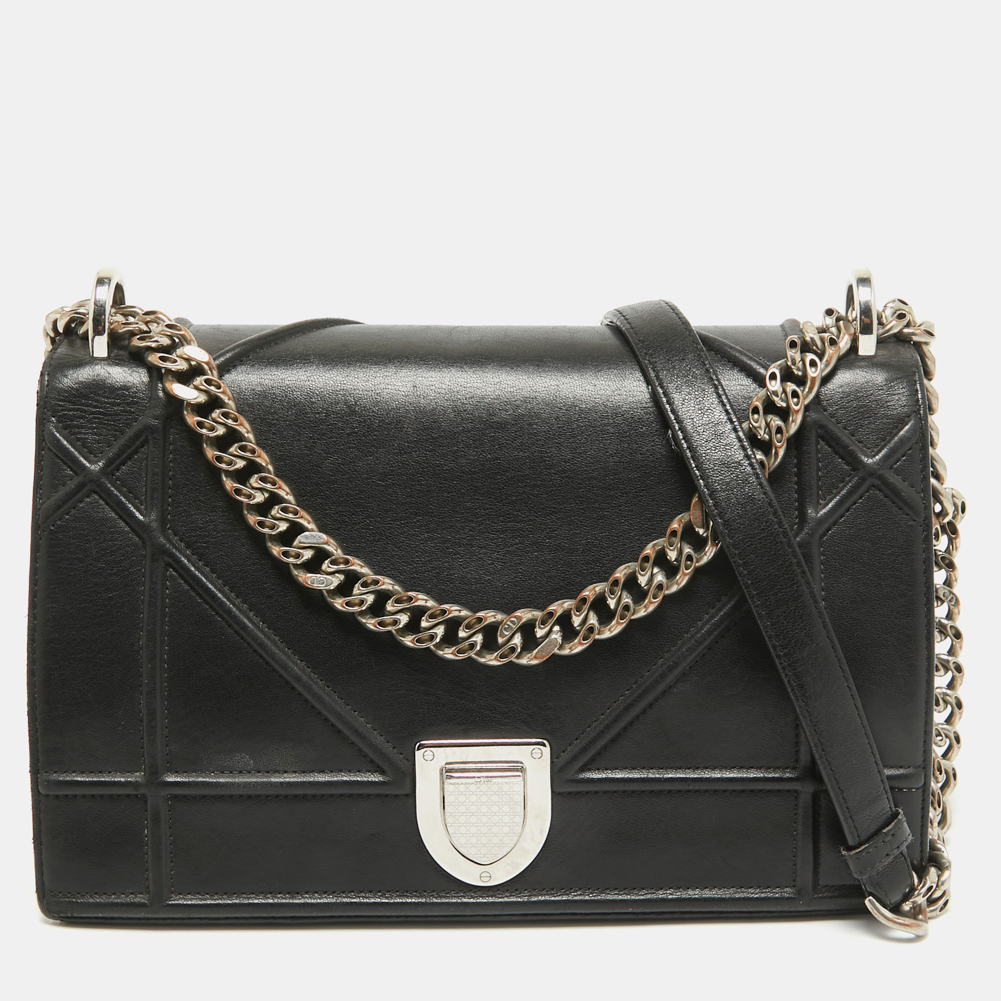 

Dior Black Leather  Diorama Shoulder Bag