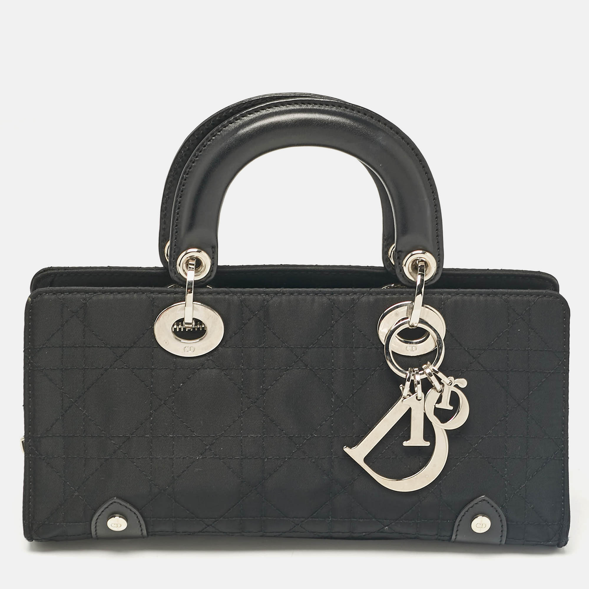 

Dior Black Cannage Fabric and Leather Lady D-Joy Bag