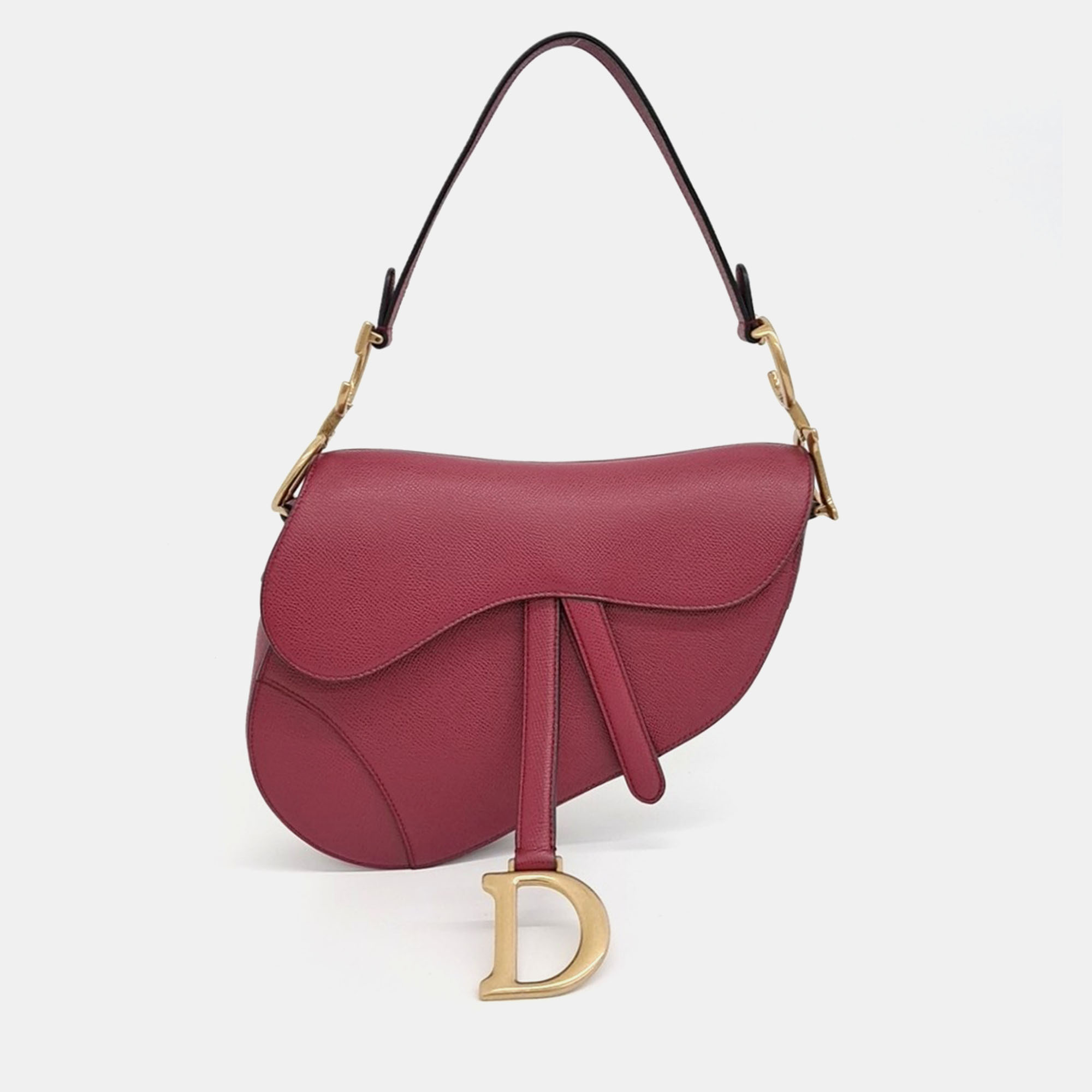 Pre-owned Dior Christian  Saddle Bag In Burgundy