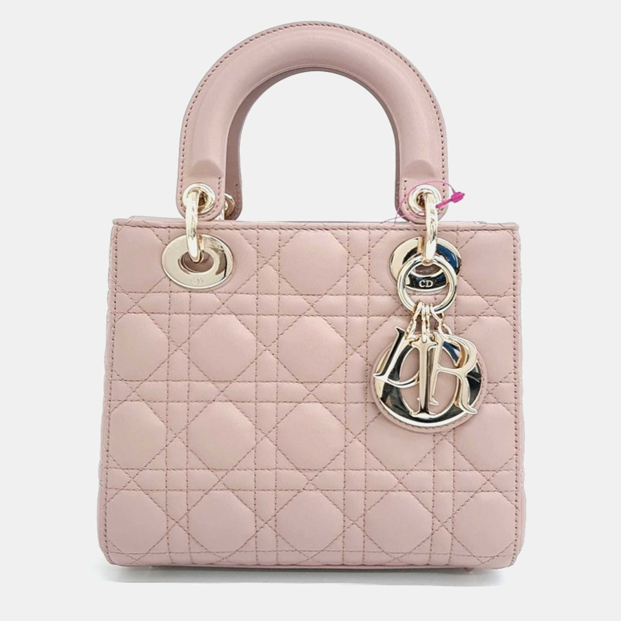 Pre-owned Dior Christian  Cannage Lady Small Bag In Pink