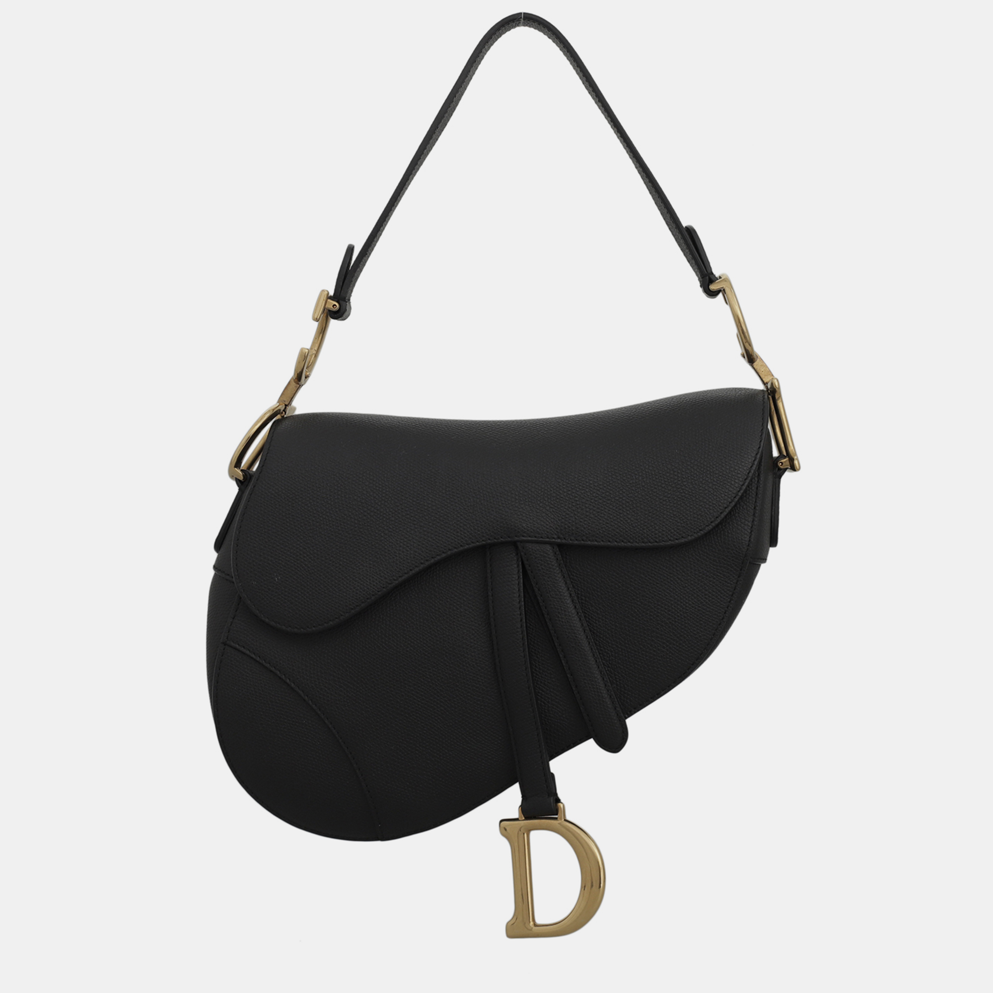 

Christian Dior Black Leather Saddle Bag