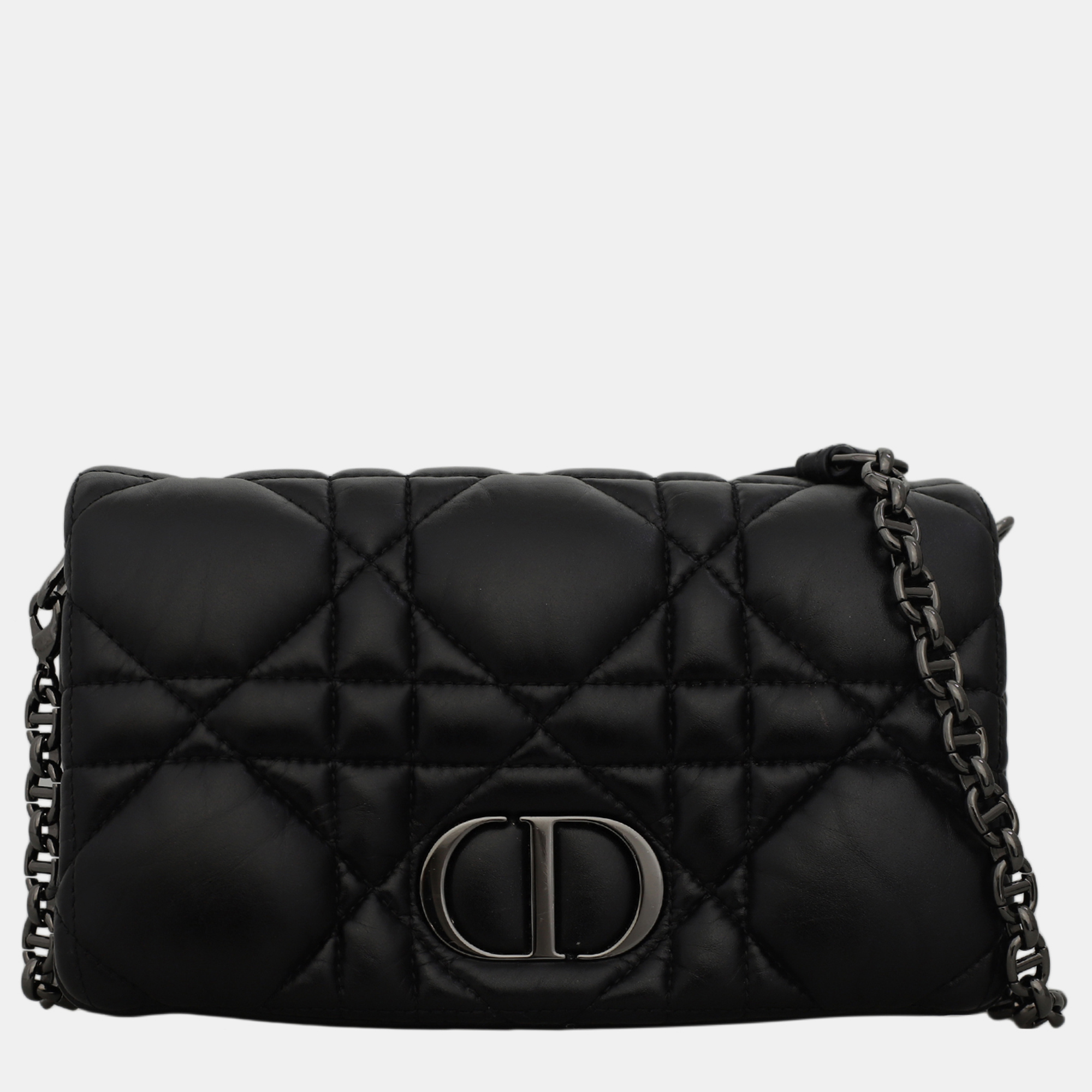 

Christian Dior Black Calfskin Leather Caro Macrocannage Mini Bag