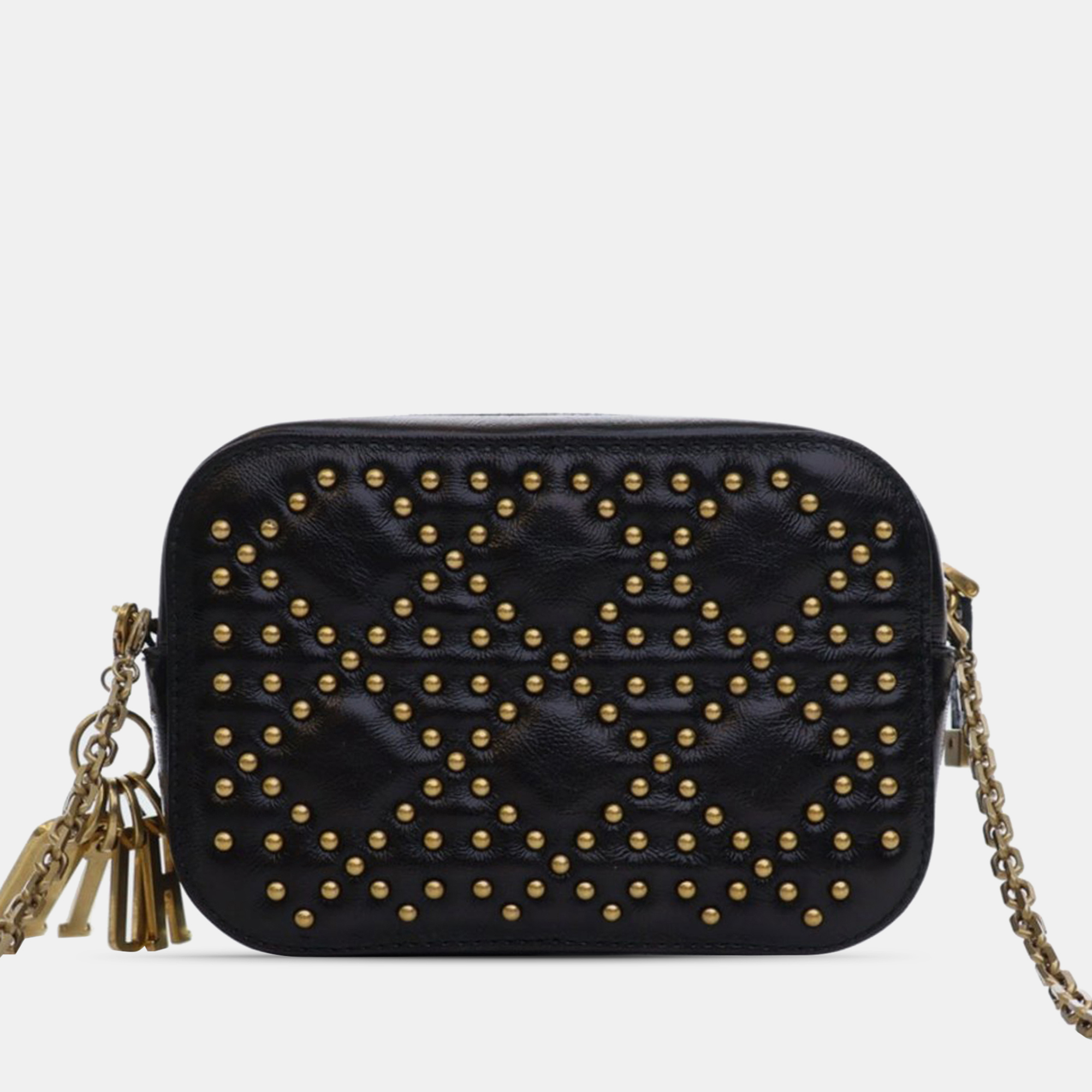 

Dior Studded Calfskin Cannage Camera Bag, Black