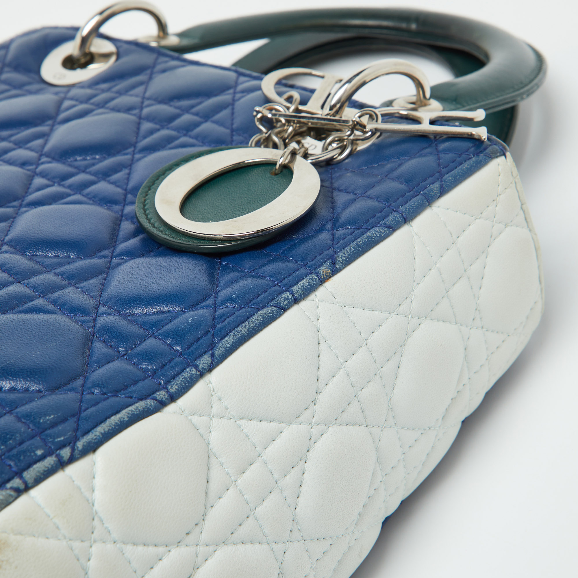 Dior Multicolor Cannage Leather Medium Lady Dior Tote 