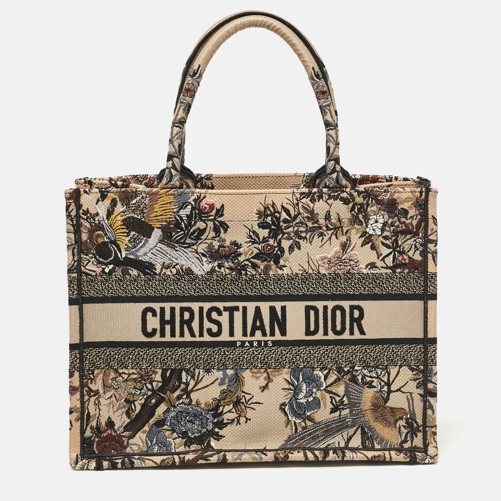 Pre-owned Dior Multicolor Embroidered Canvas Medium Garden Book Tote