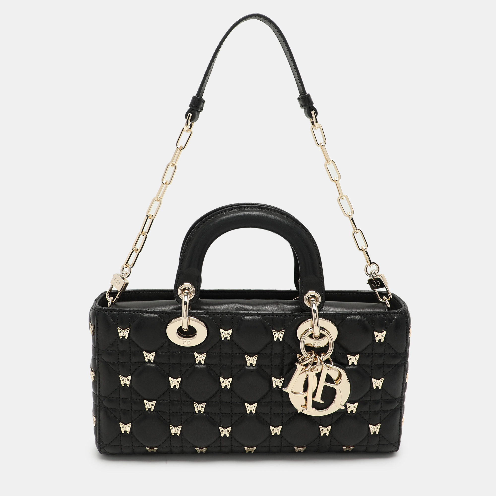 

Dior Black Quilted Leather Lady D-Joy Embellished Tote