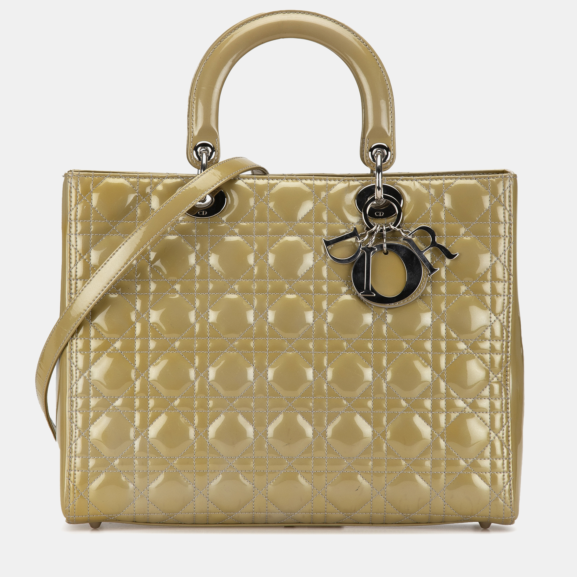 

Dior Beige Large Patent Cannage Lady Dior